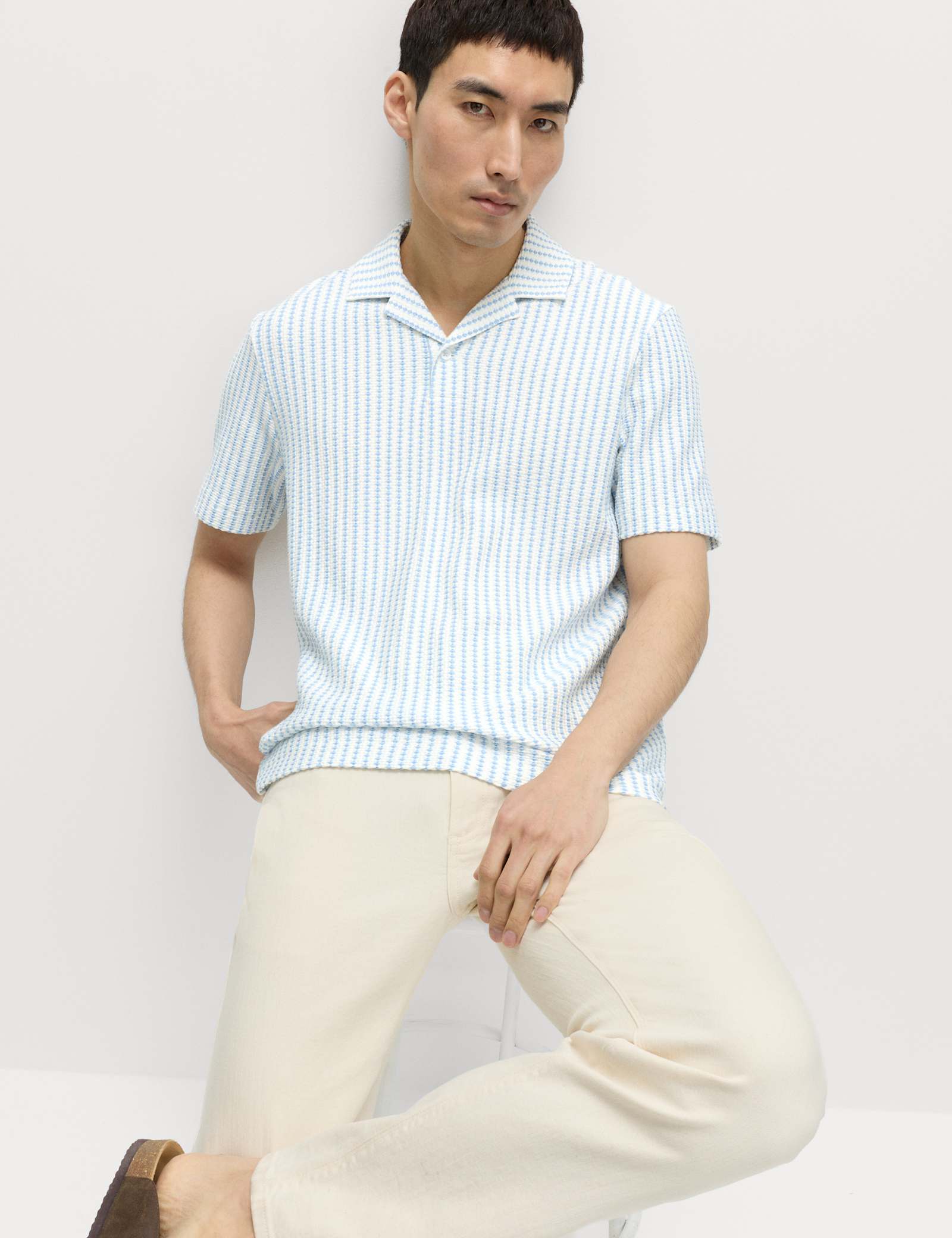 Cotton Rich Jersey Geometric Polo Shirt - image 4