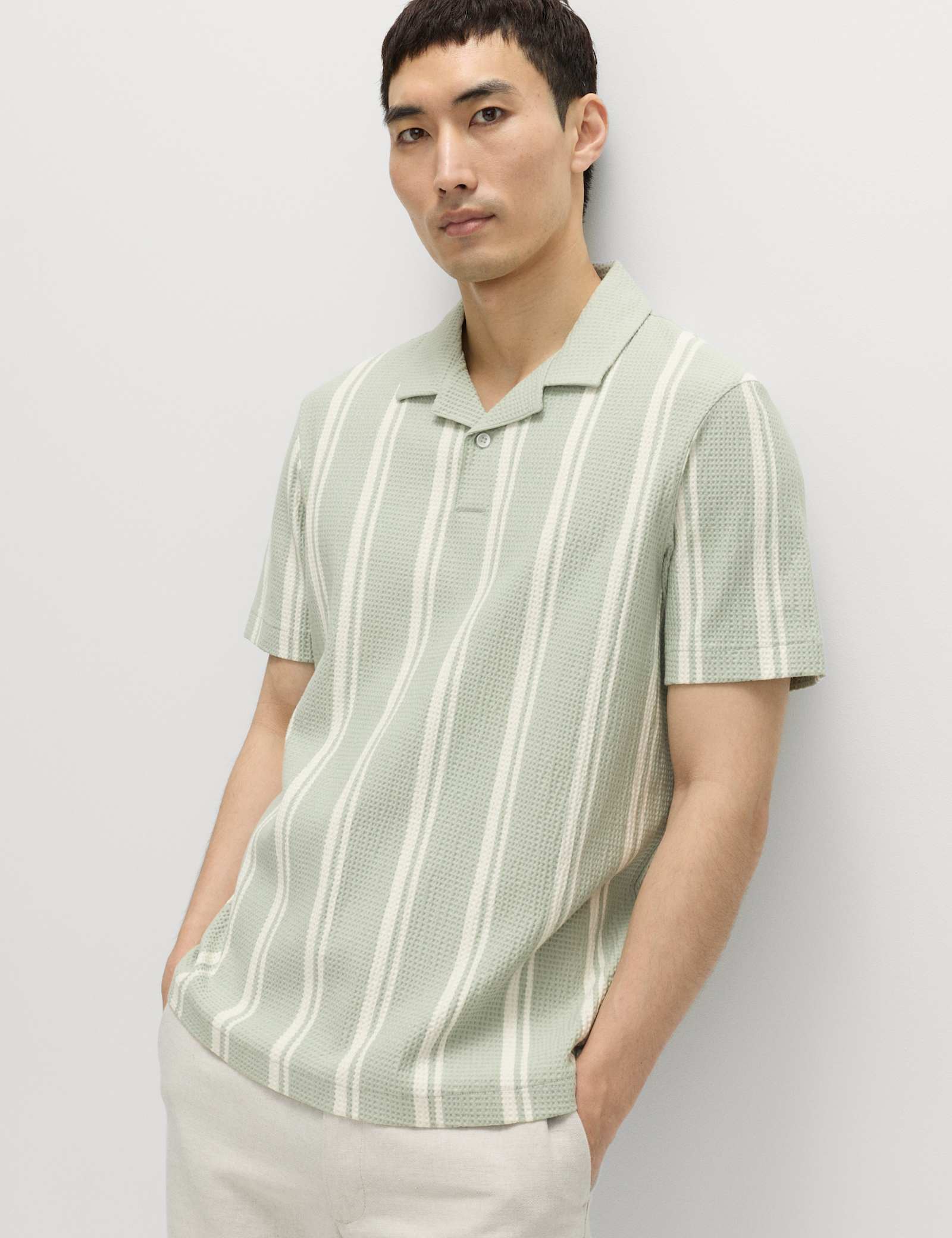 Cotton Rich Striped Seersucker Polo Shirt - image 4