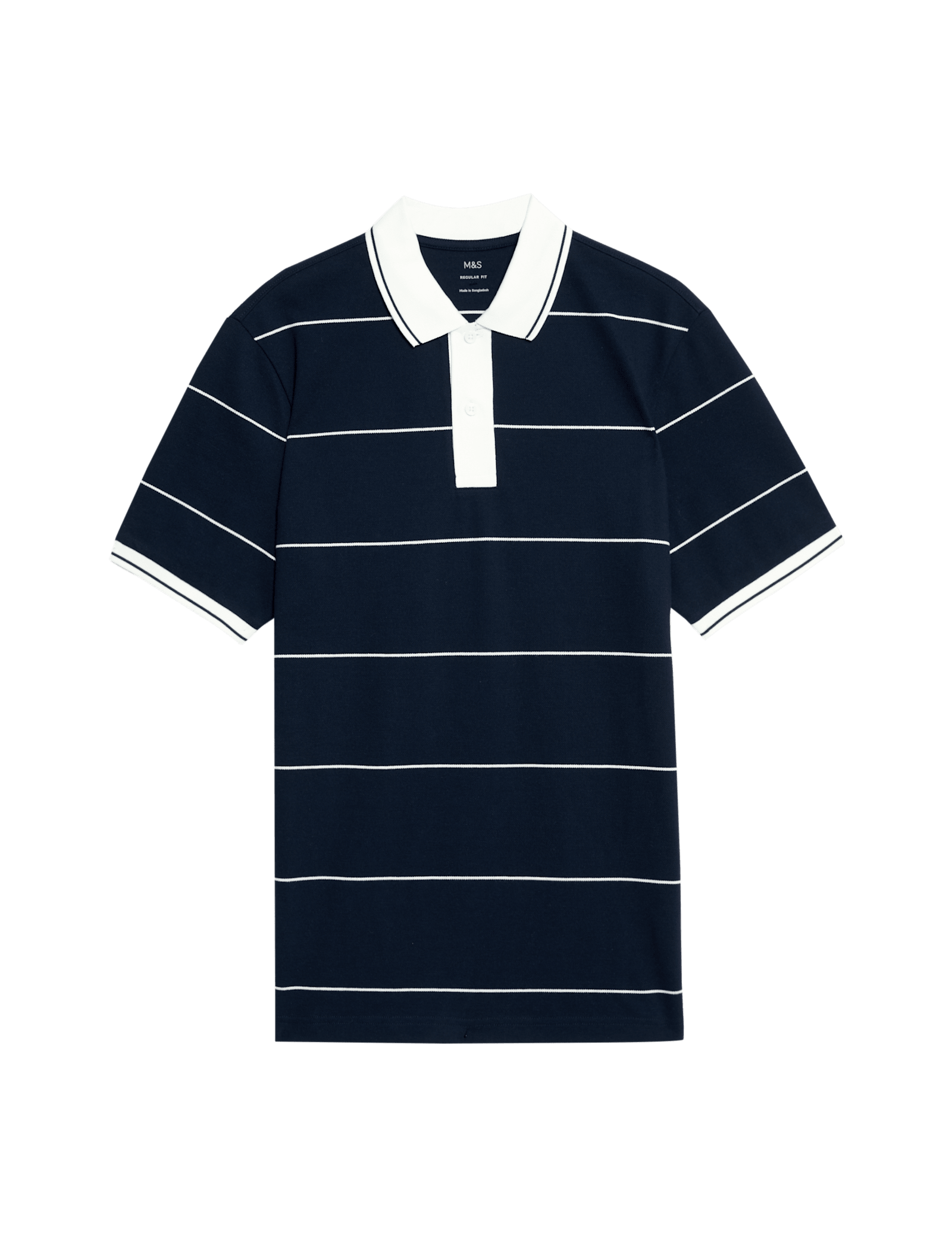 Pure Cotton Pique Striped Polo Shirt - image 5