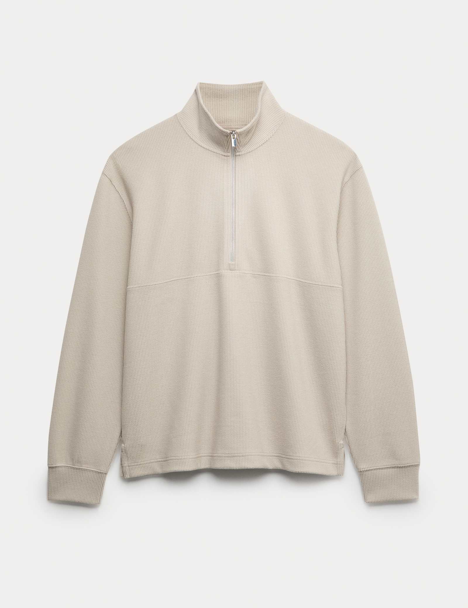 Cotton Rich Textured Half Zip Sweatshirt - image 1