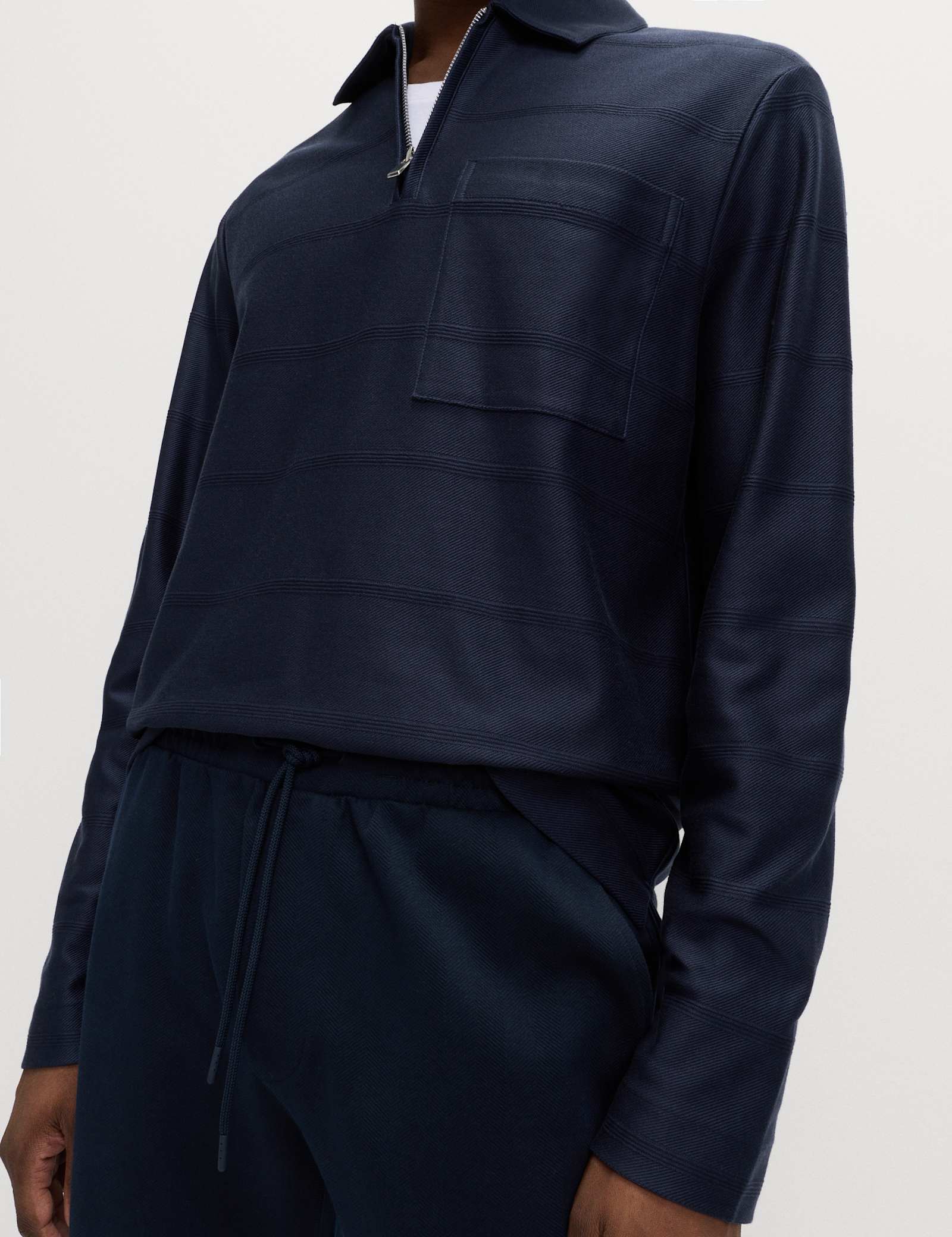 Pure Cotton Textured Half Zip Sweatshirt - image 5