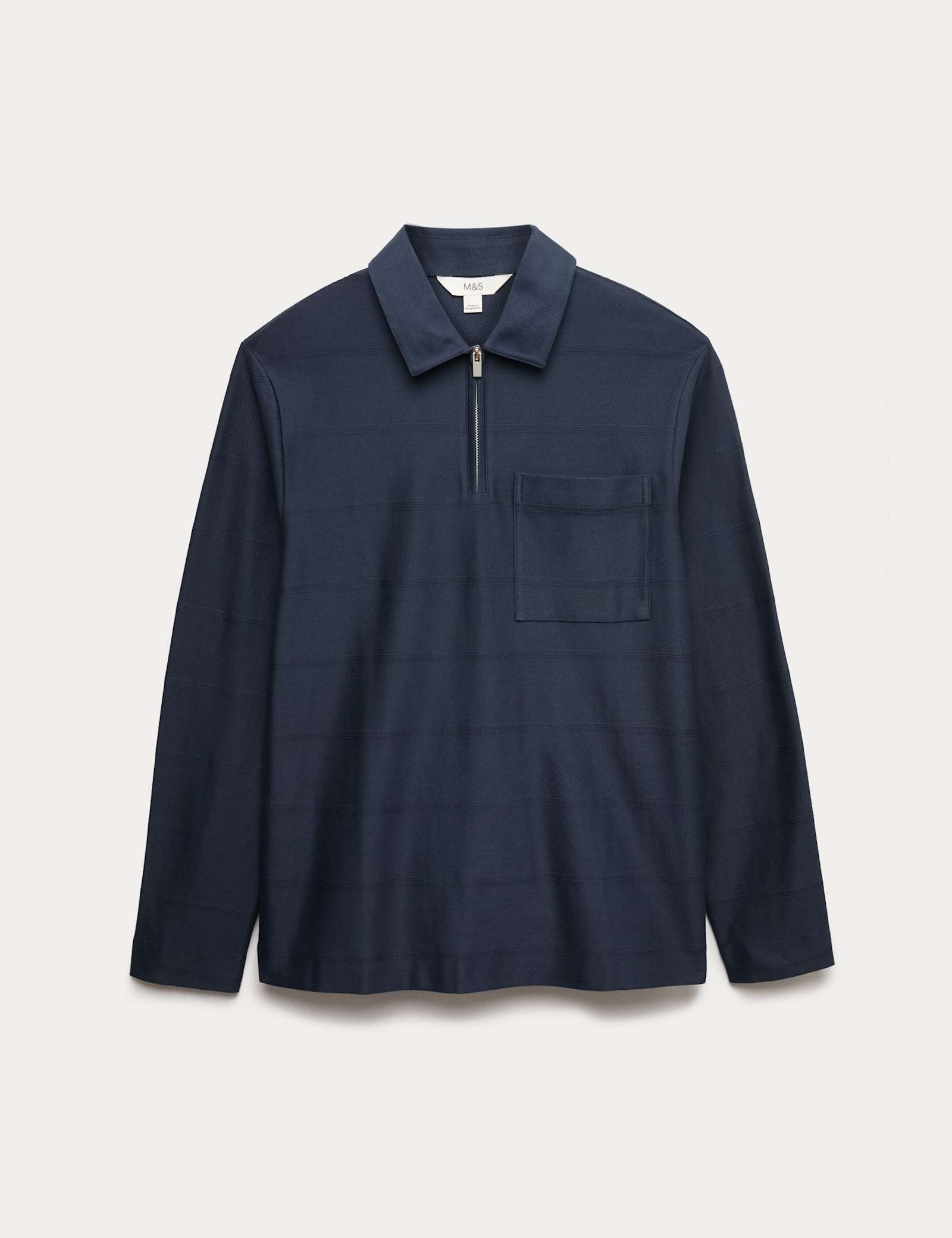 Pure Cotton Textured Half Zip Sweatshirt - image 1