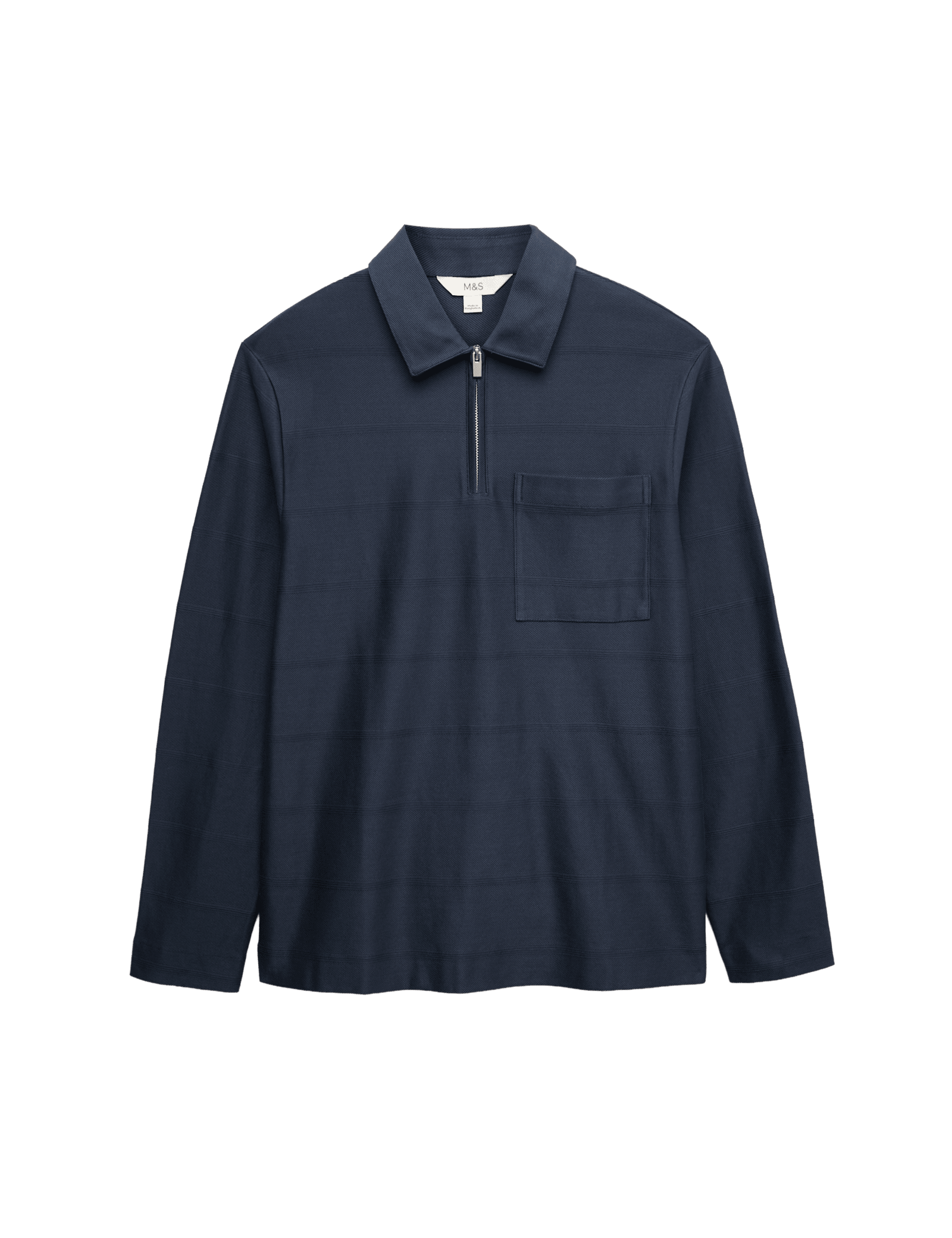 Pure Cotton Textured Half Zip Sweatshirt - image 3