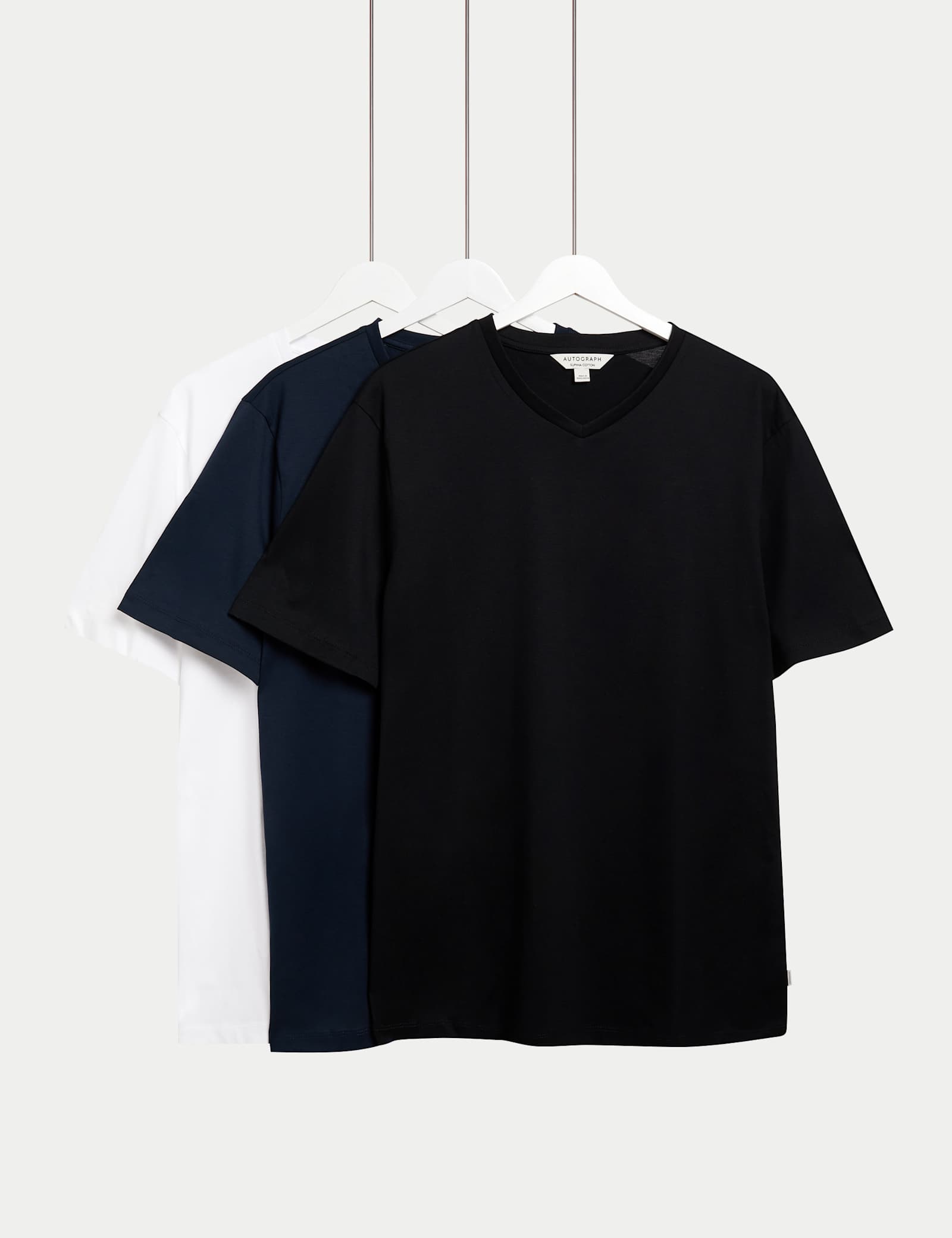 3 Pack Pure Supima Cotton V-neck T-Shirts - image 2