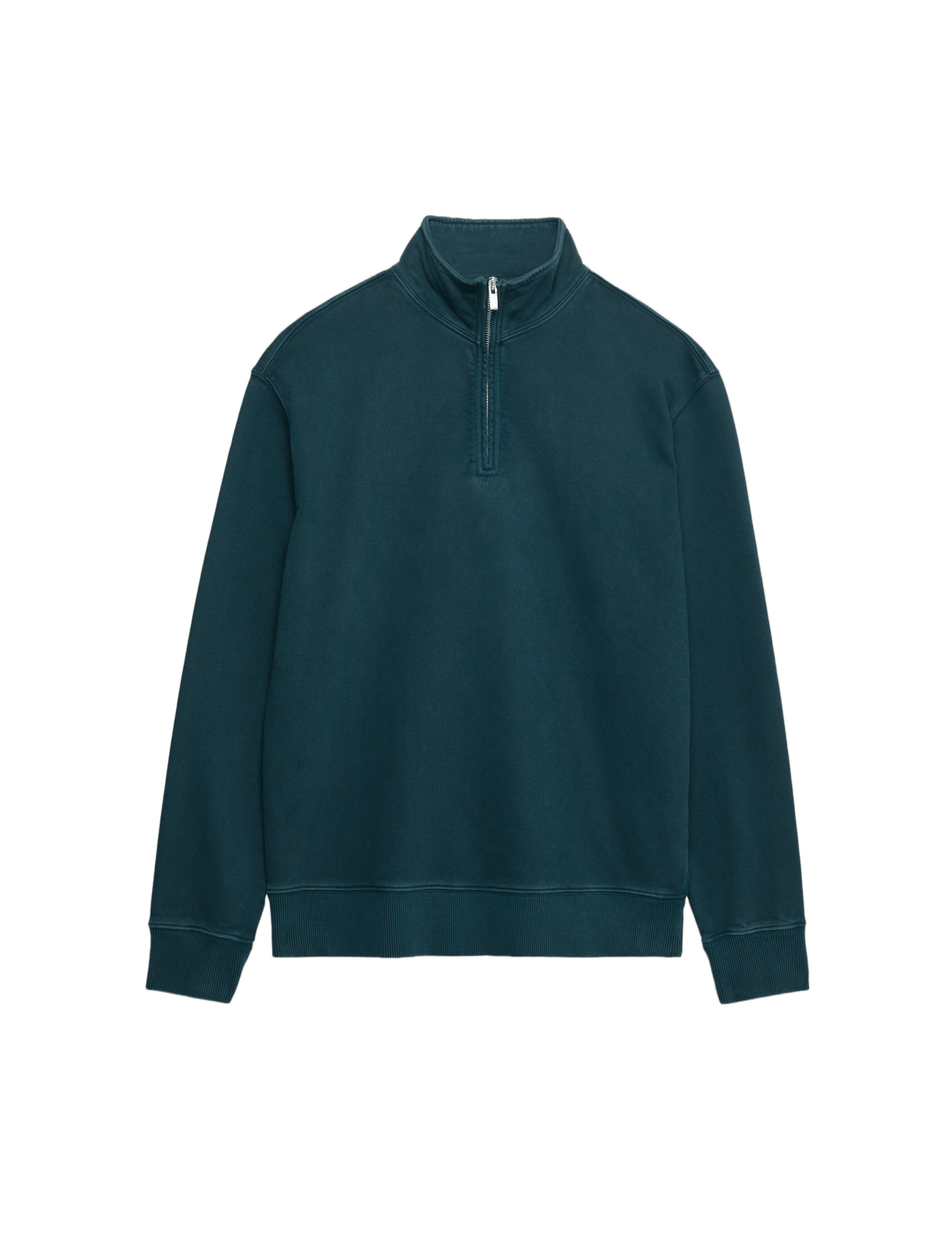Pure Cotton Garment Dye Half Zip Sweatshirt - image 5