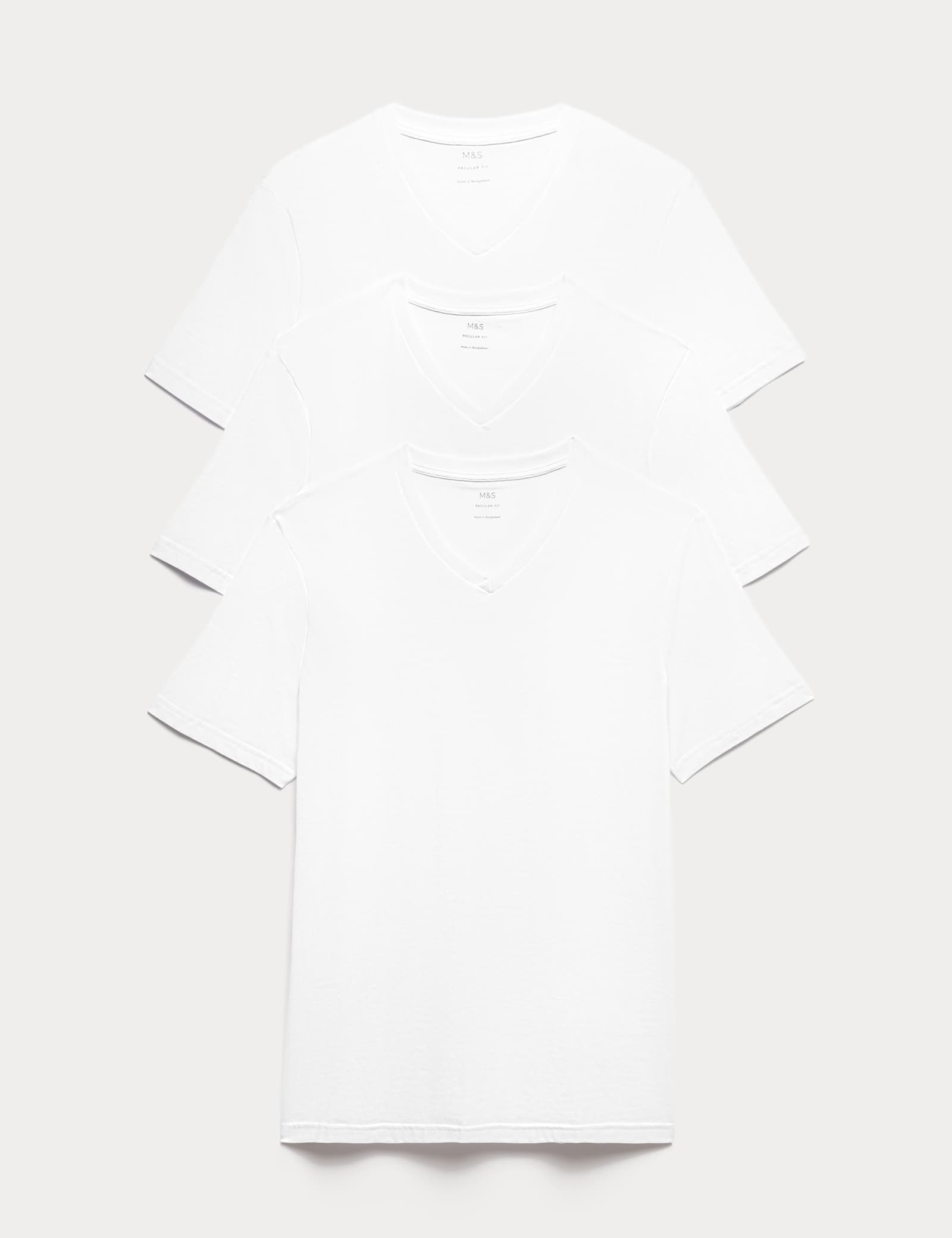 3 Pack Pure Cotton V-Neck T-Shirts - image 3