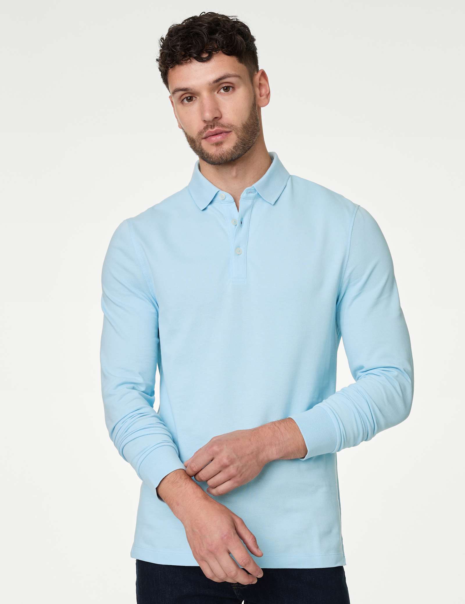 2 Pack Pure Cotton Long Sleeve Polo Shirts - image 3