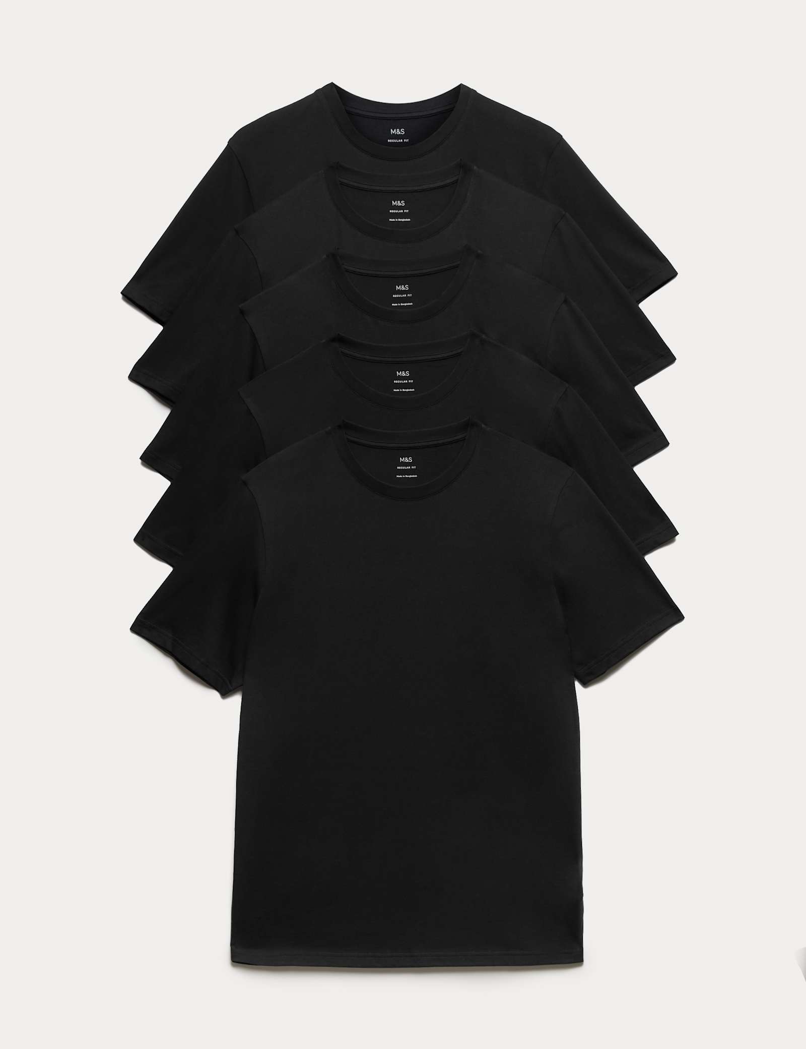 5 Pack Pure Cotton Crew Neck T-Shirts - image 5