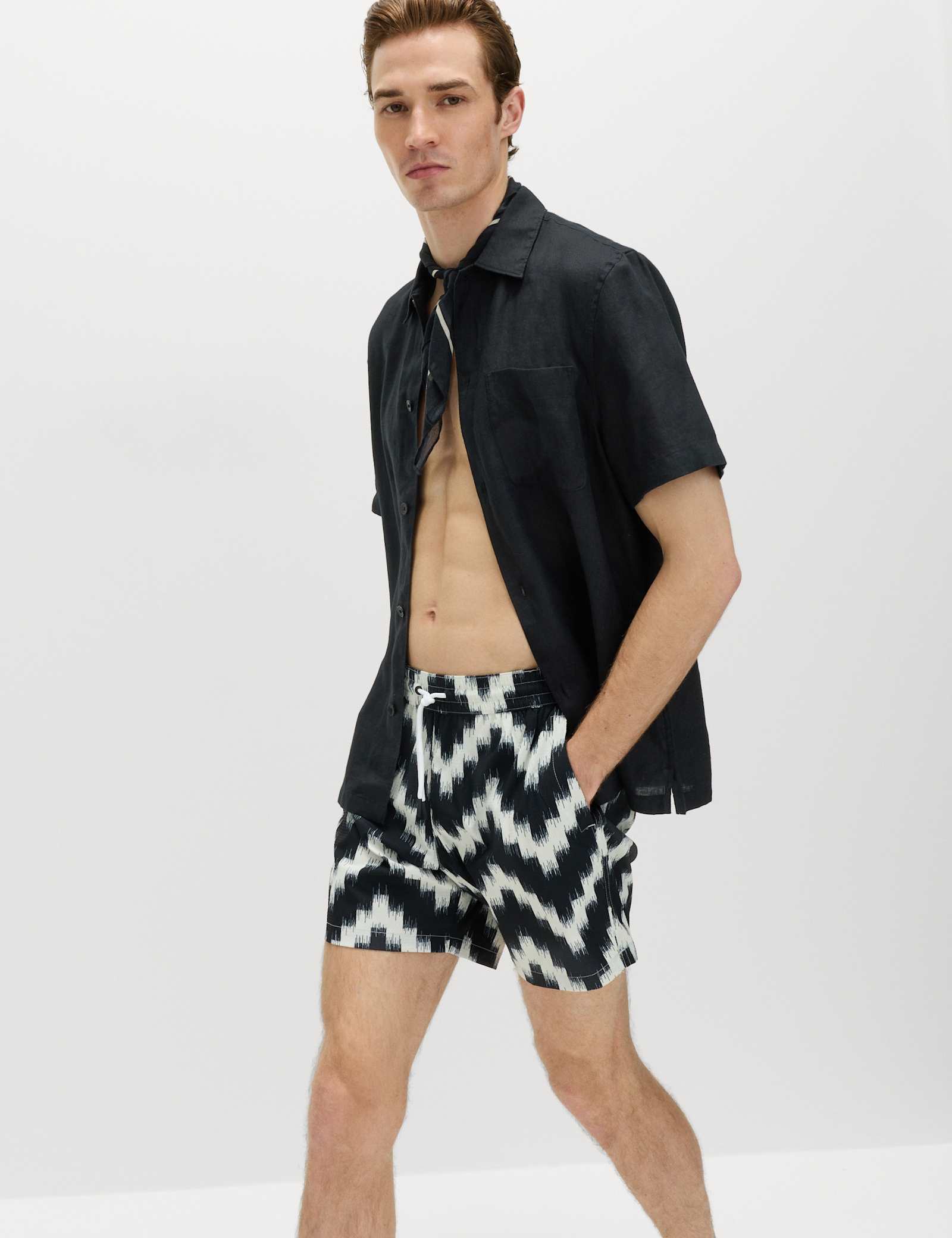 Quick Dry Textured Printed Swim Shorts - image 4