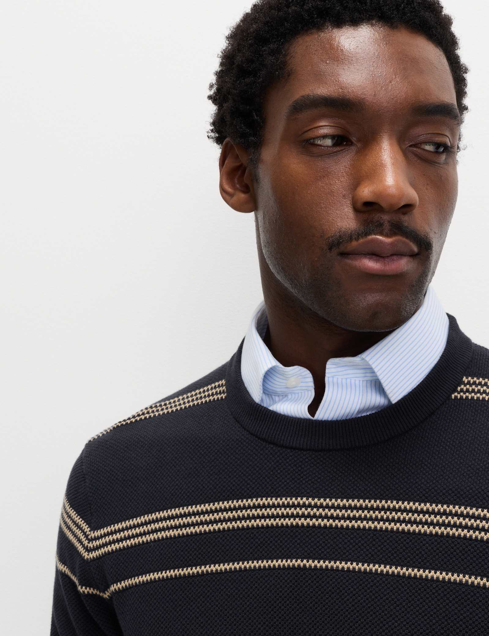 Pure Cotton Striped Textured Jumper - image 3