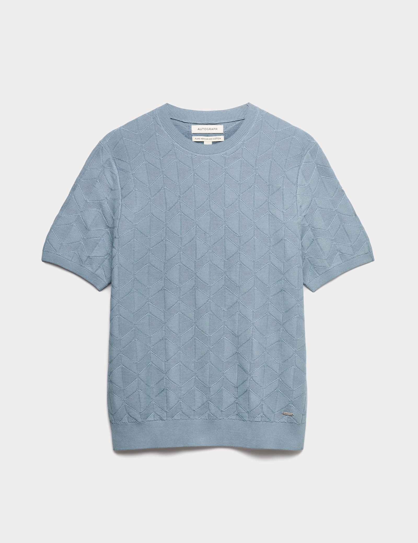 Mercerised Cotton Geometric Knitted T-shirt - image 3