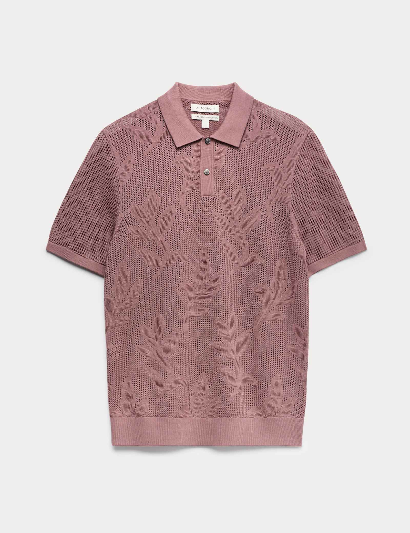 Pure Cotton Floral Pointelle Polo Shirt - image 1