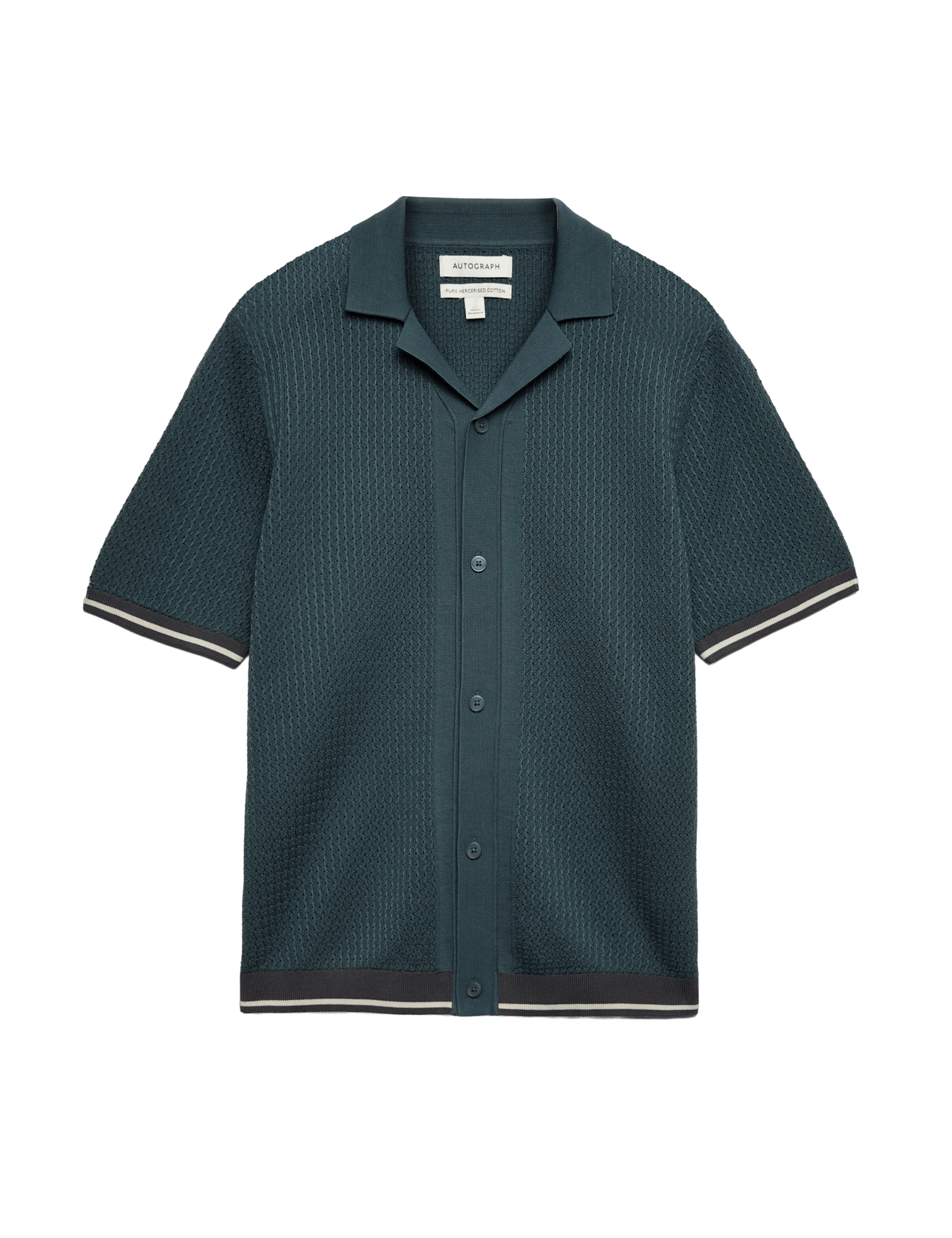 Tipped Button Through Revere Polo Shirt - image 3