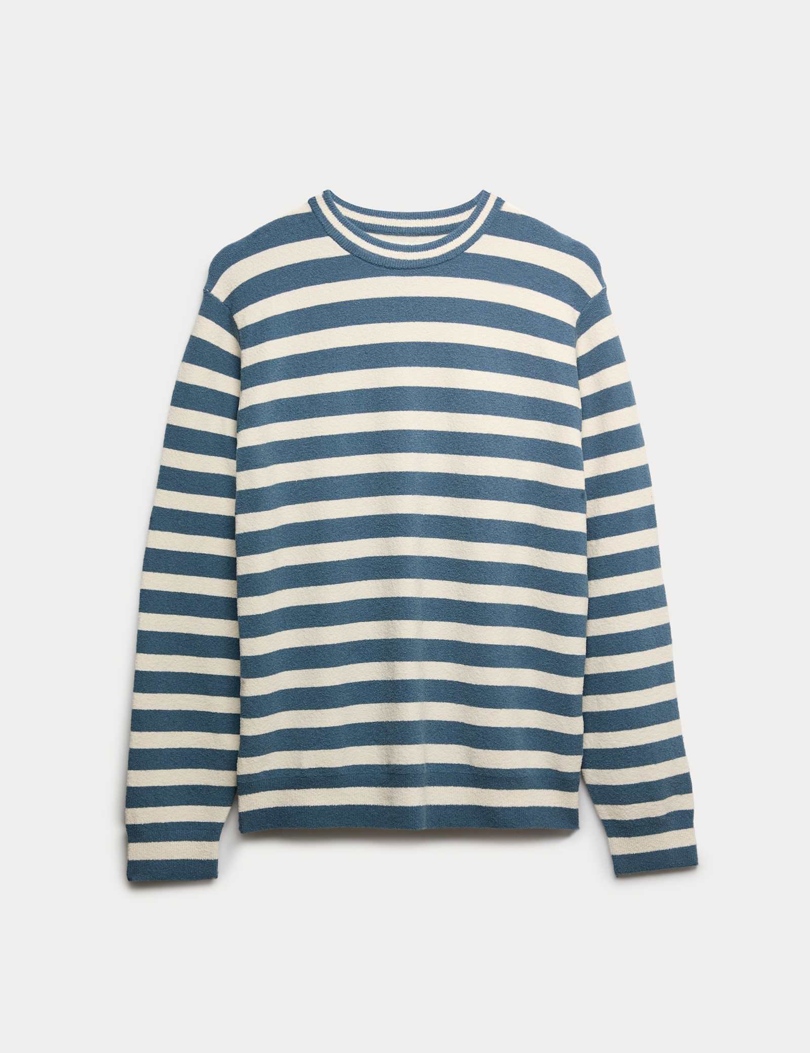 Cotton Rich Boucle Striped Crew Neck Jumper - image 2