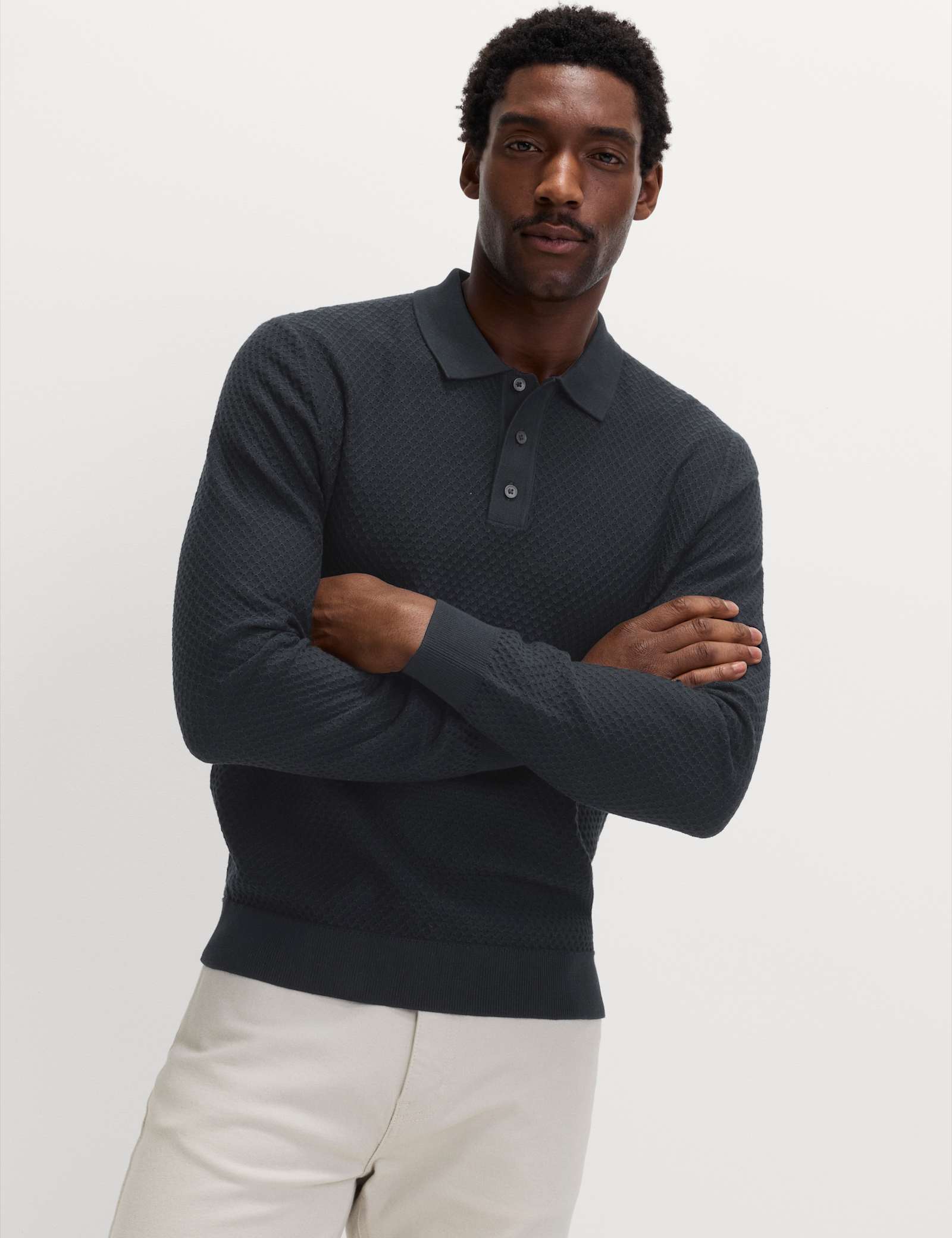 Cotton Modal Textured Polo Shirt - image 4