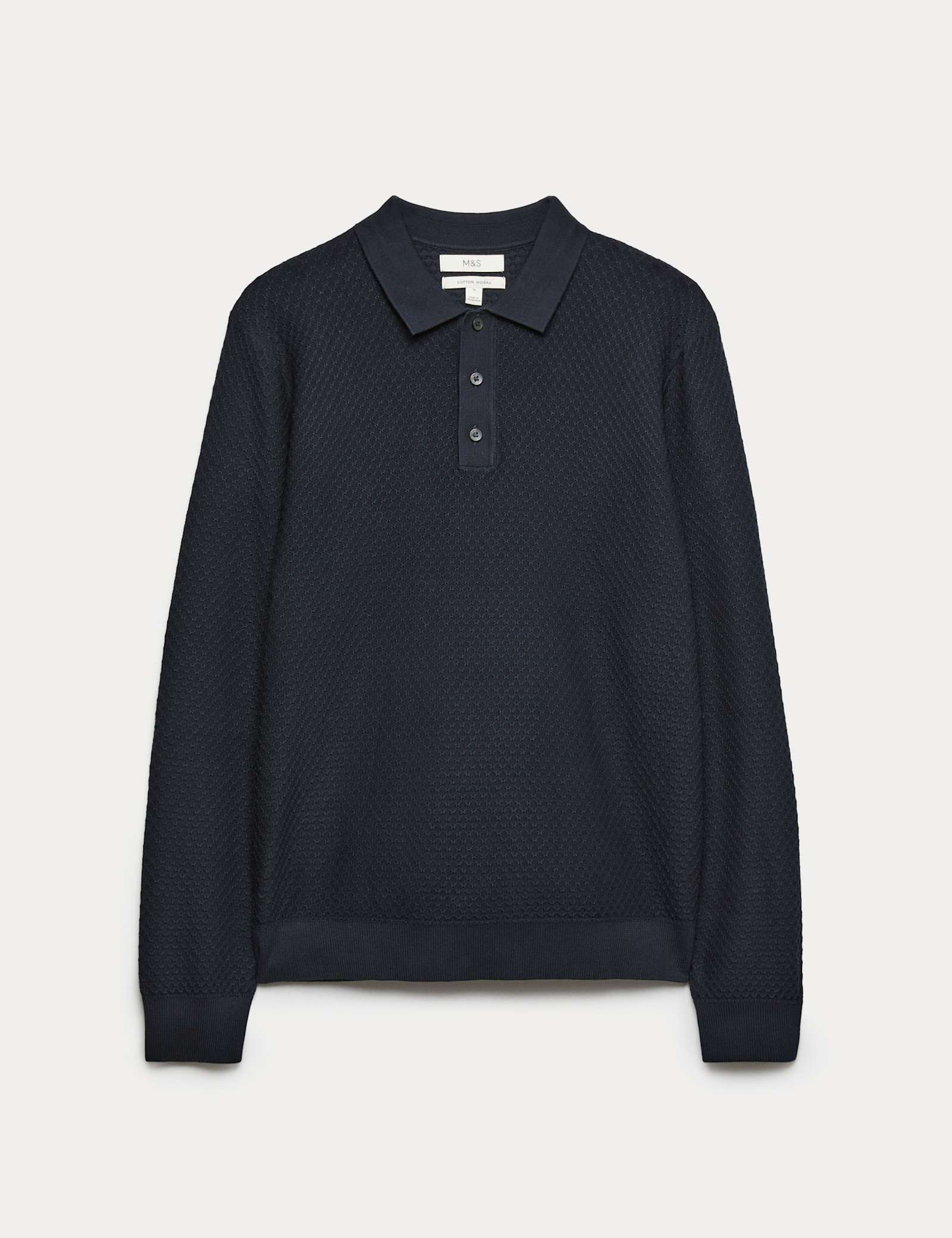 Cotton Modal Textured Polo Shirt - image 2