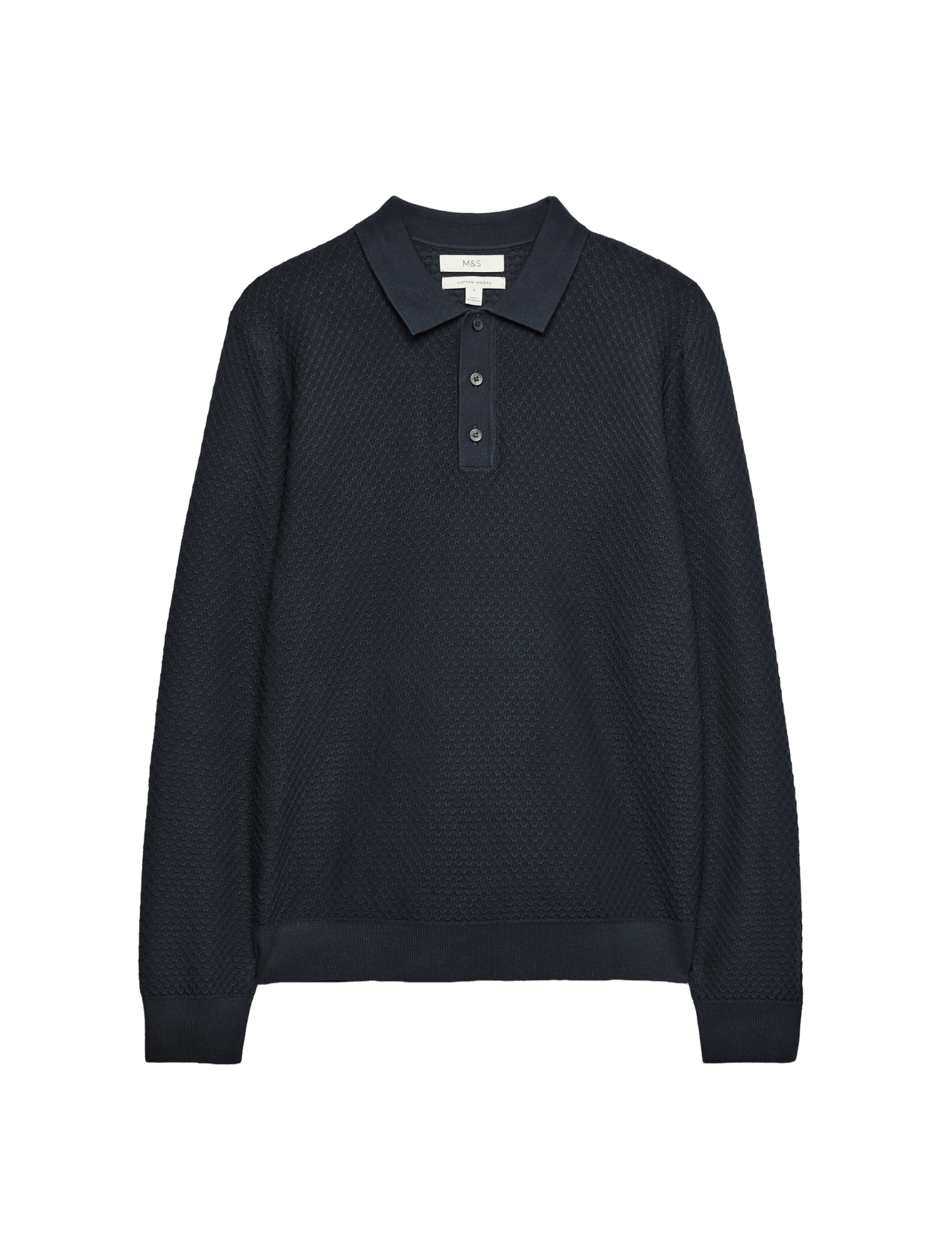 Cotton Modal Textured Polo Shirt - image 5