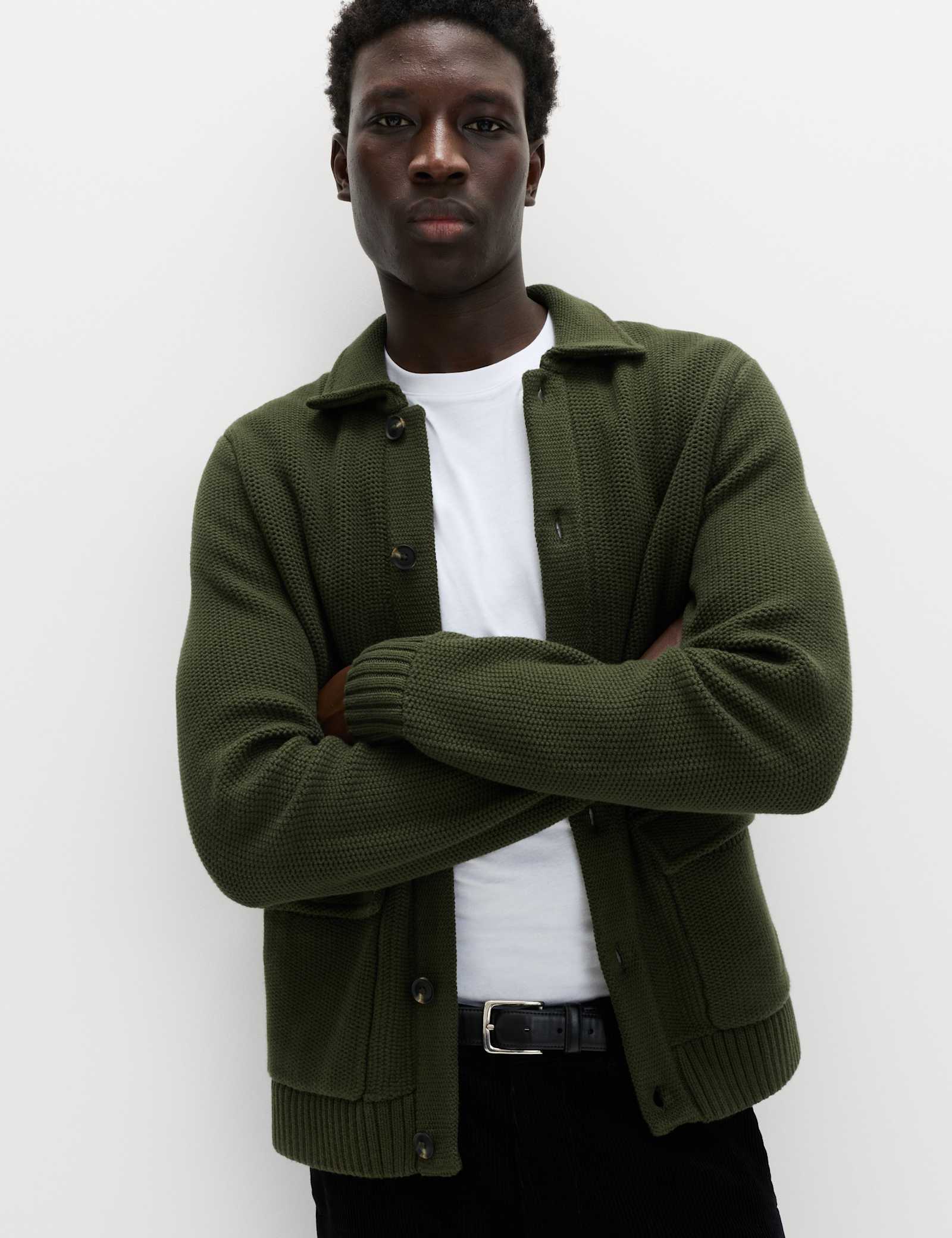 Pure Cotton Collared Knitted Jacket - image 4