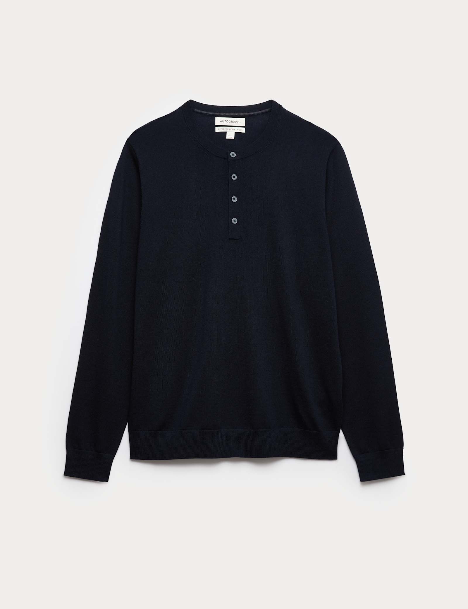 Pure Extra Fine Merino Wool Henley Jumper - image 2