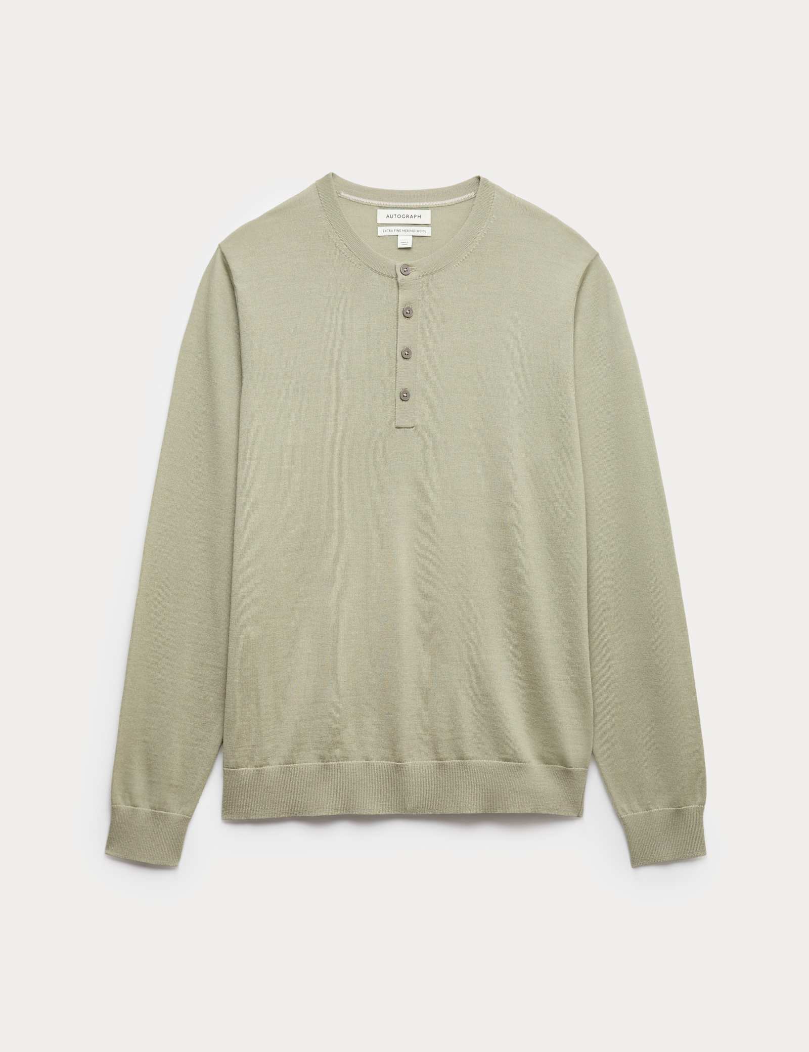 Pure Extra Fine Merino Wool Henley Jumper - image 1