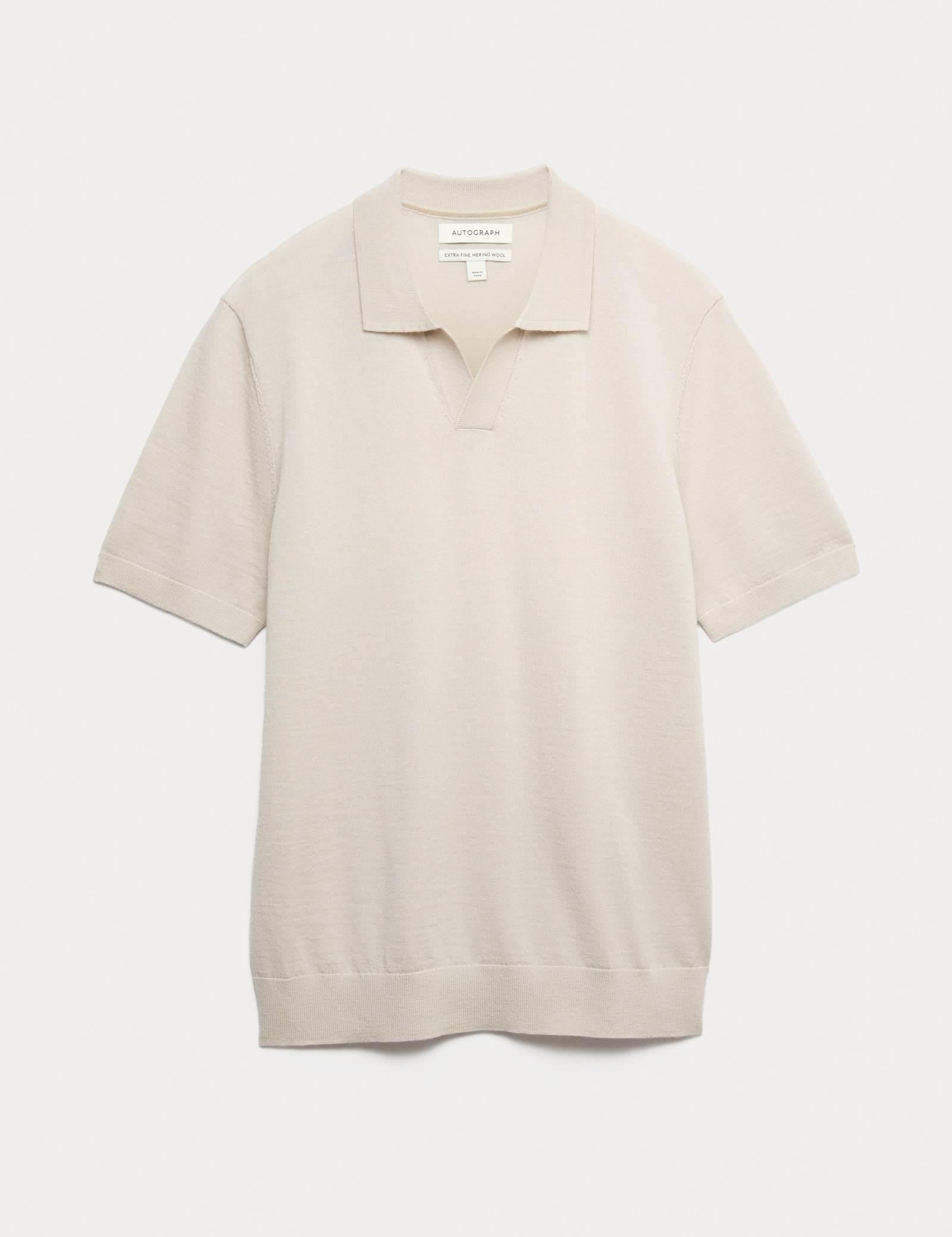Pure Extra Fine Merino Wool Knitted Polo Shirt - image 2