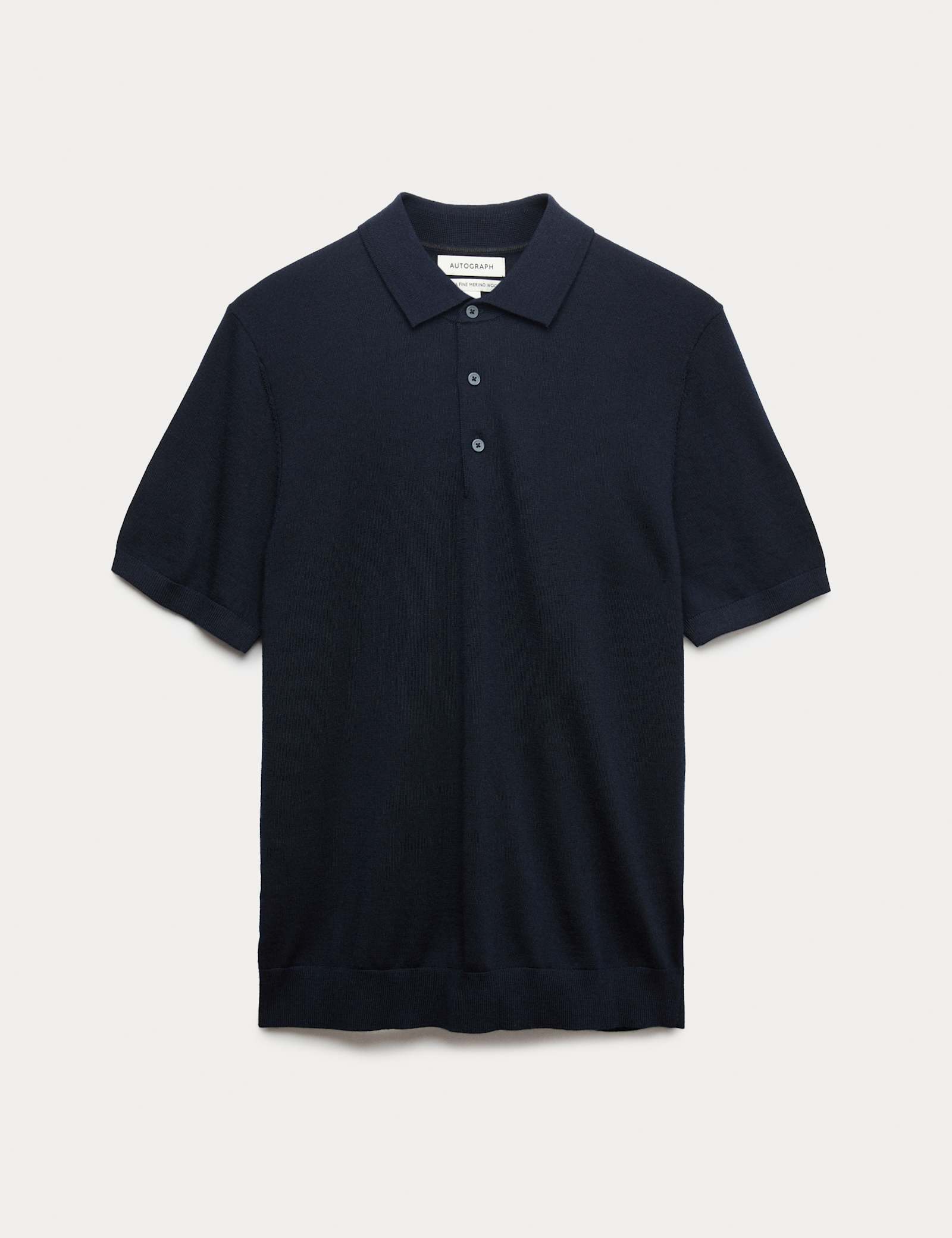 Pure Extra Fine Merino Wool Knitted Polo Shirt - image 3
