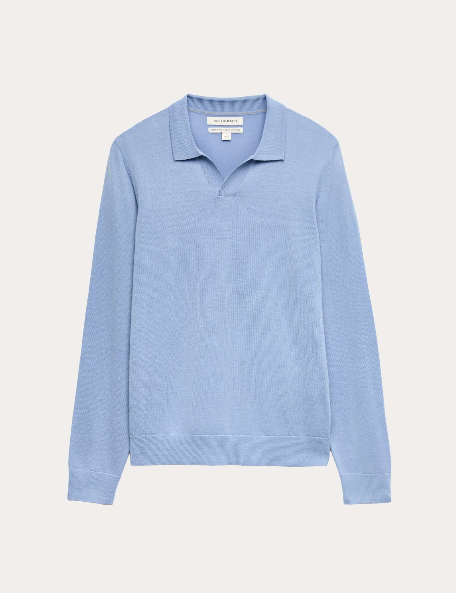 Pure Extra Fine Merino Wool Knitted Polo Shirt - image 1