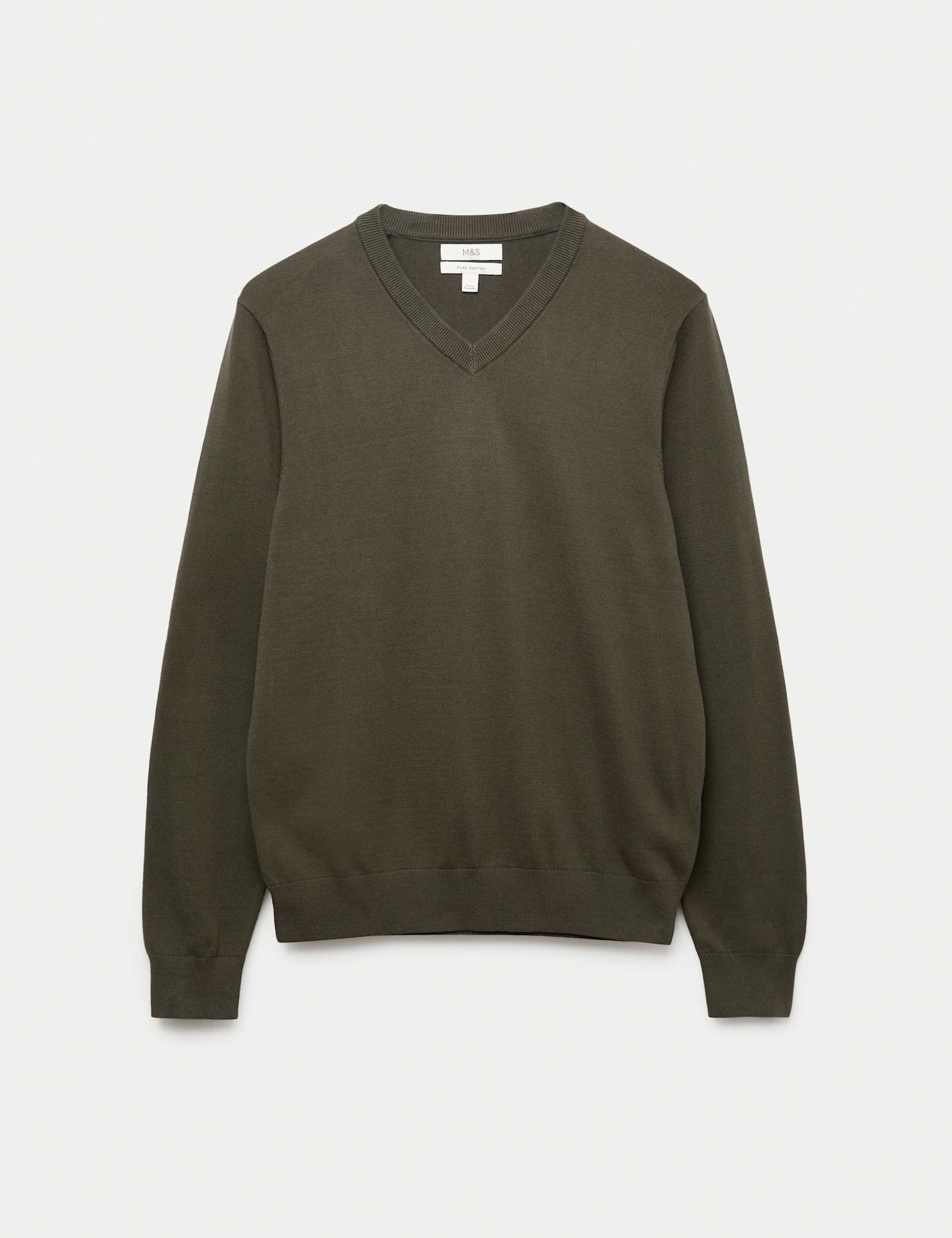 Pure Cotton V-Neck Jumper - image 4