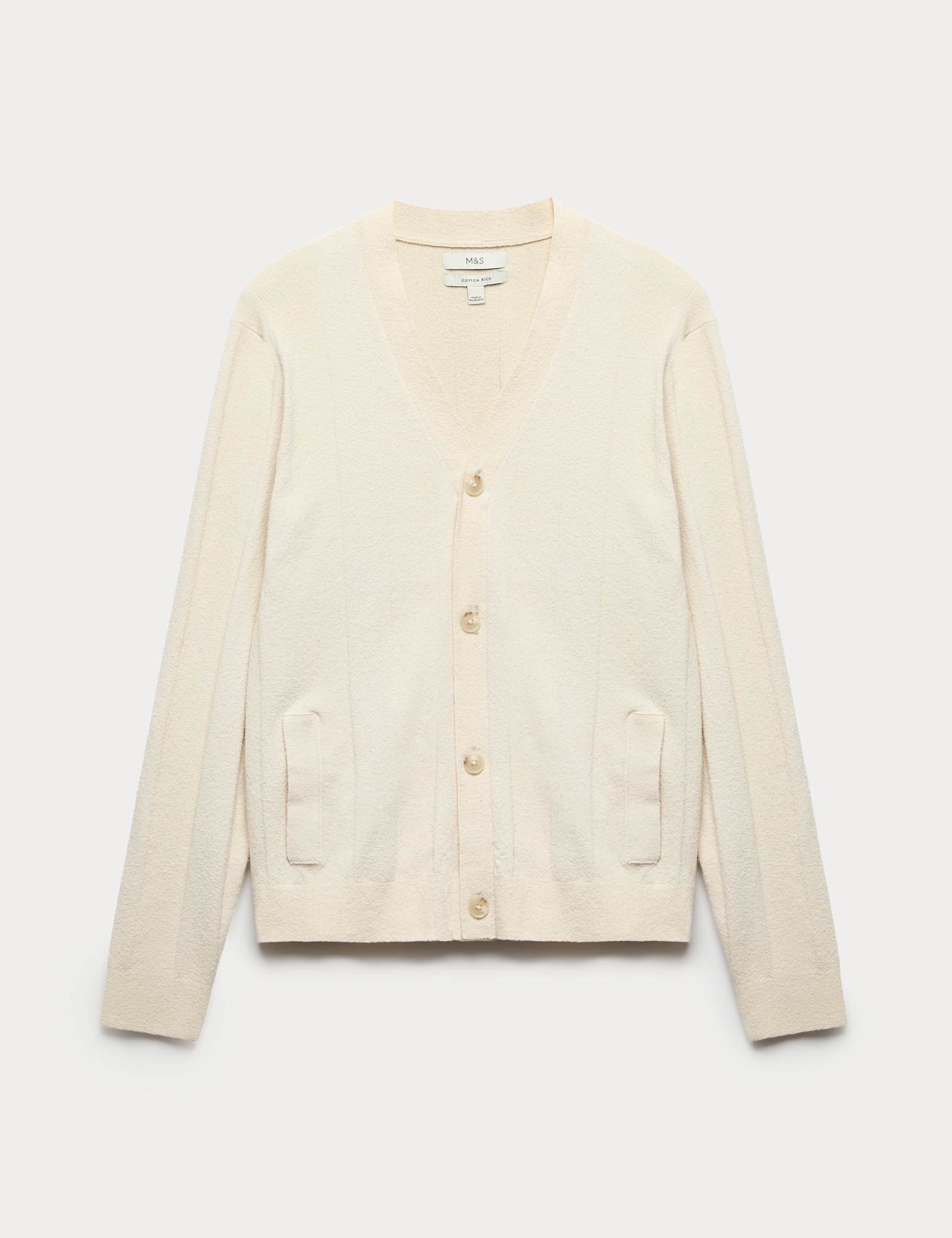 Cotton Rich Boucle Knitted Cardigan - image 2