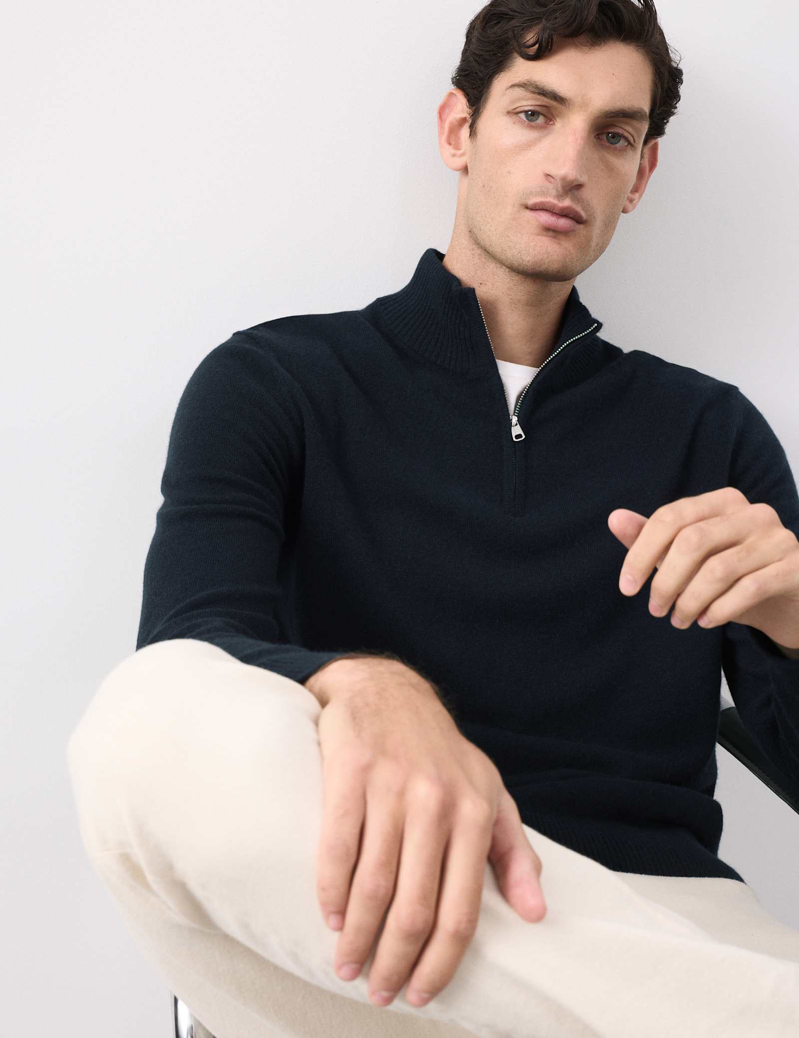 Pure Cashmere Half Zip Jumper - image 4