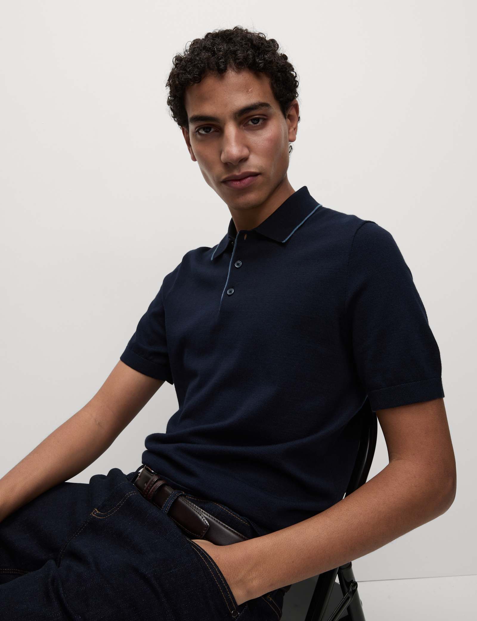Cotton Rich Knitted Polo Shirt - image 2