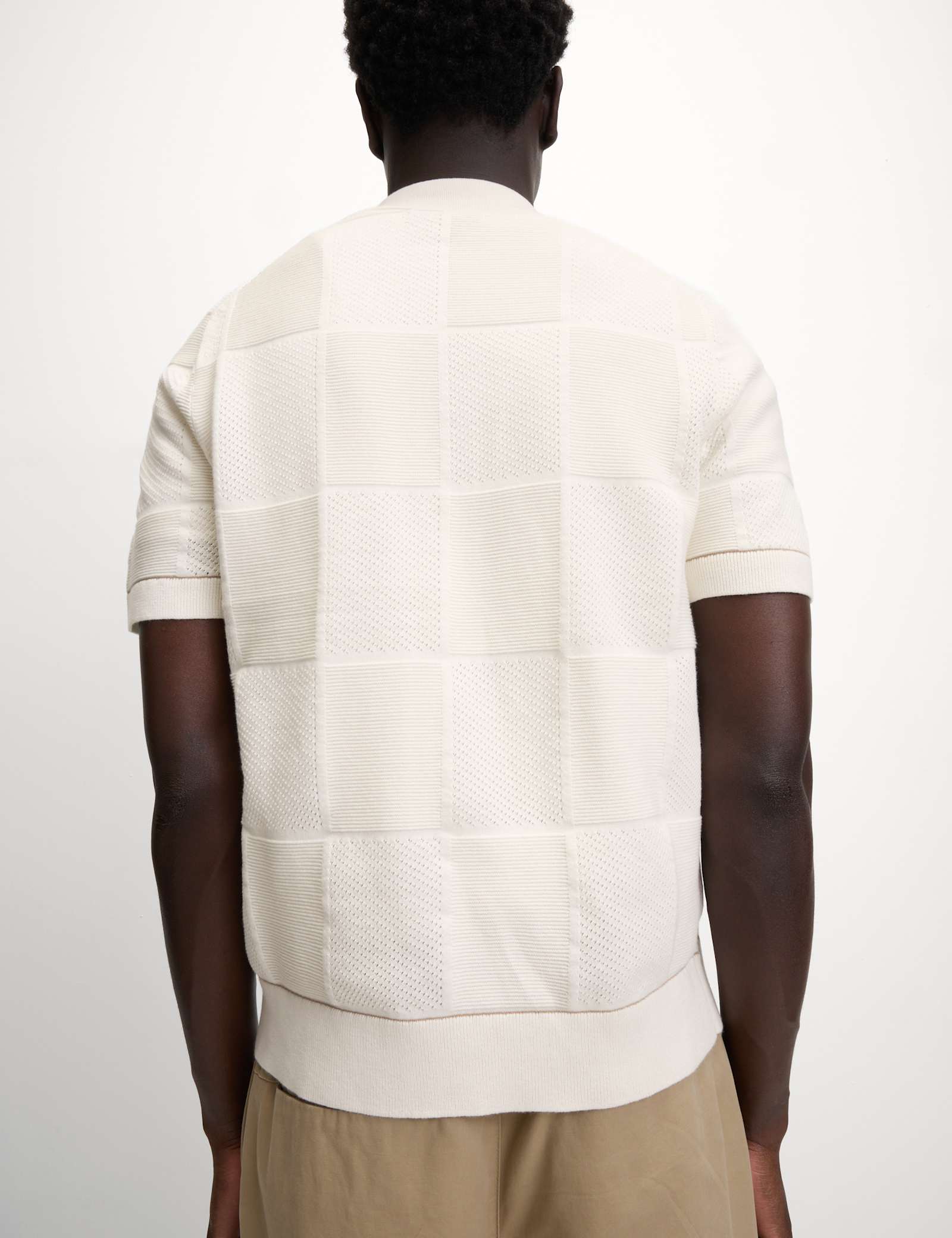 Button-Through Patchwork Knitted Polo Shirt - image 5