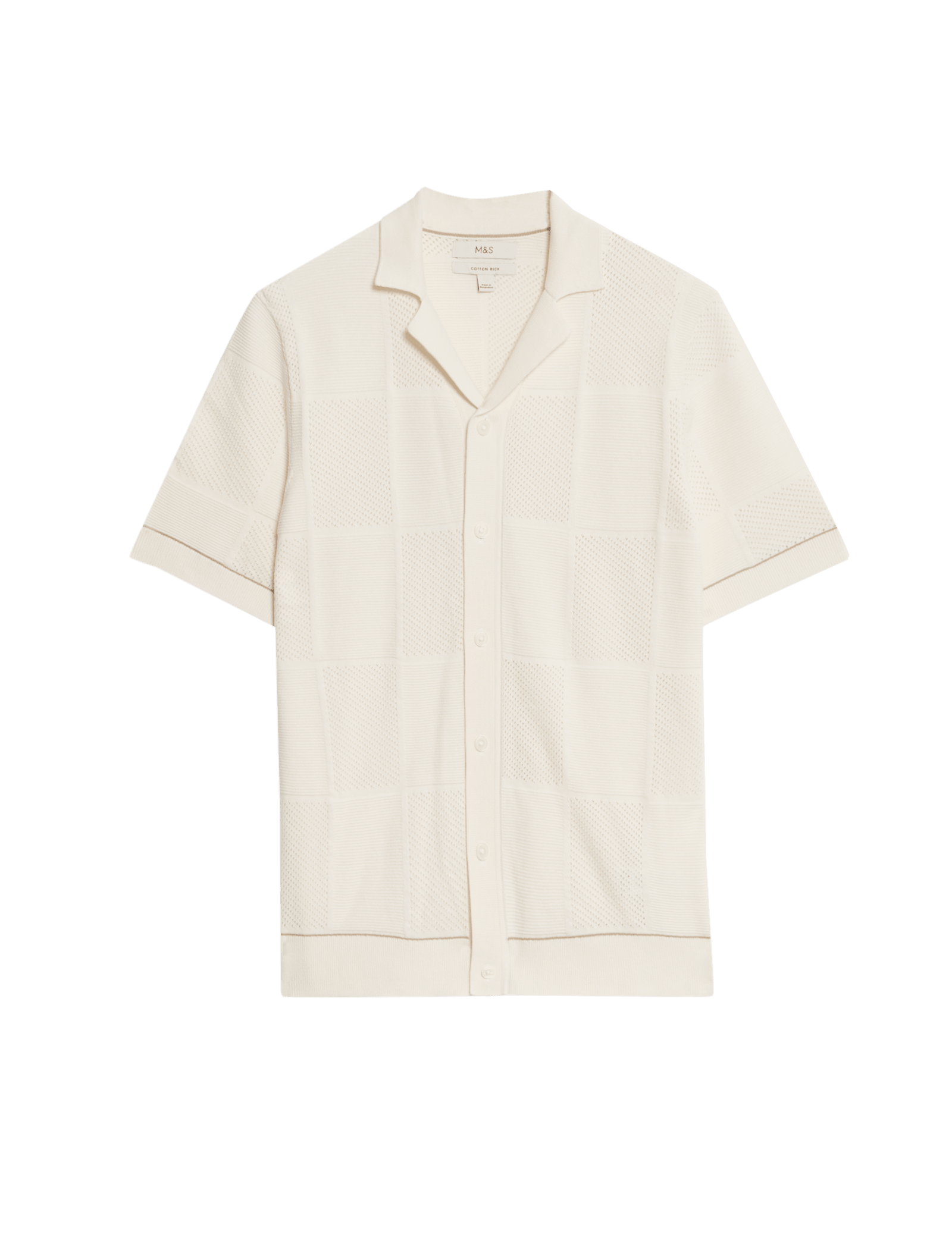 Button-Through Patchwork Knitted Polo Shirt - image 4