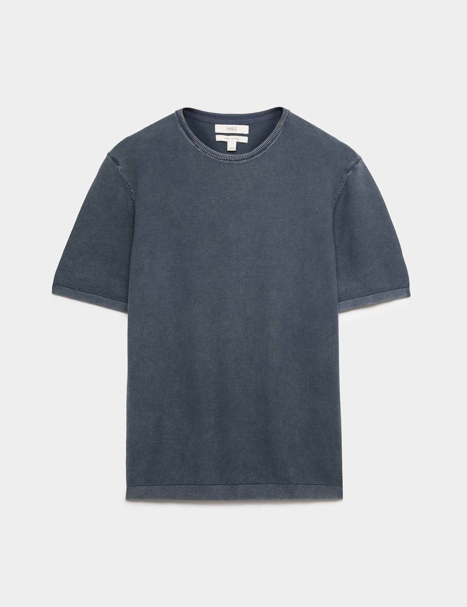 Pure Cotton Garment Dyed Knitted T-Shirt - image 1