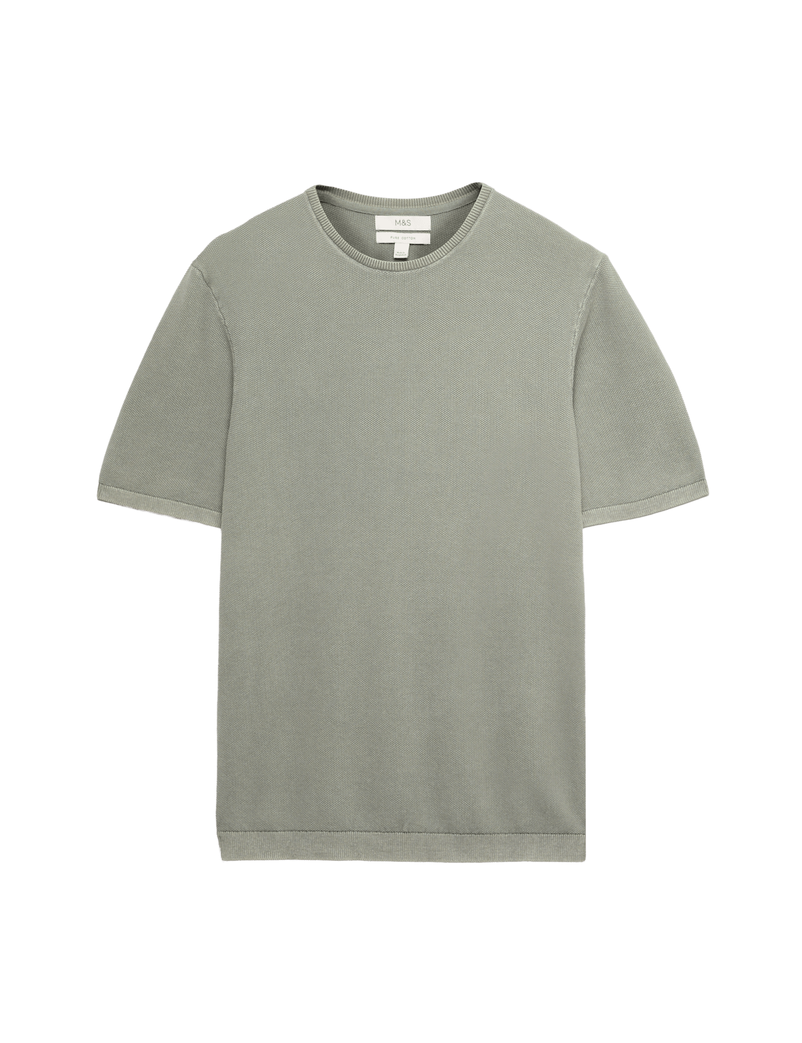Pure Cotton Garment Dyed Knitted T-Shirt - image 5