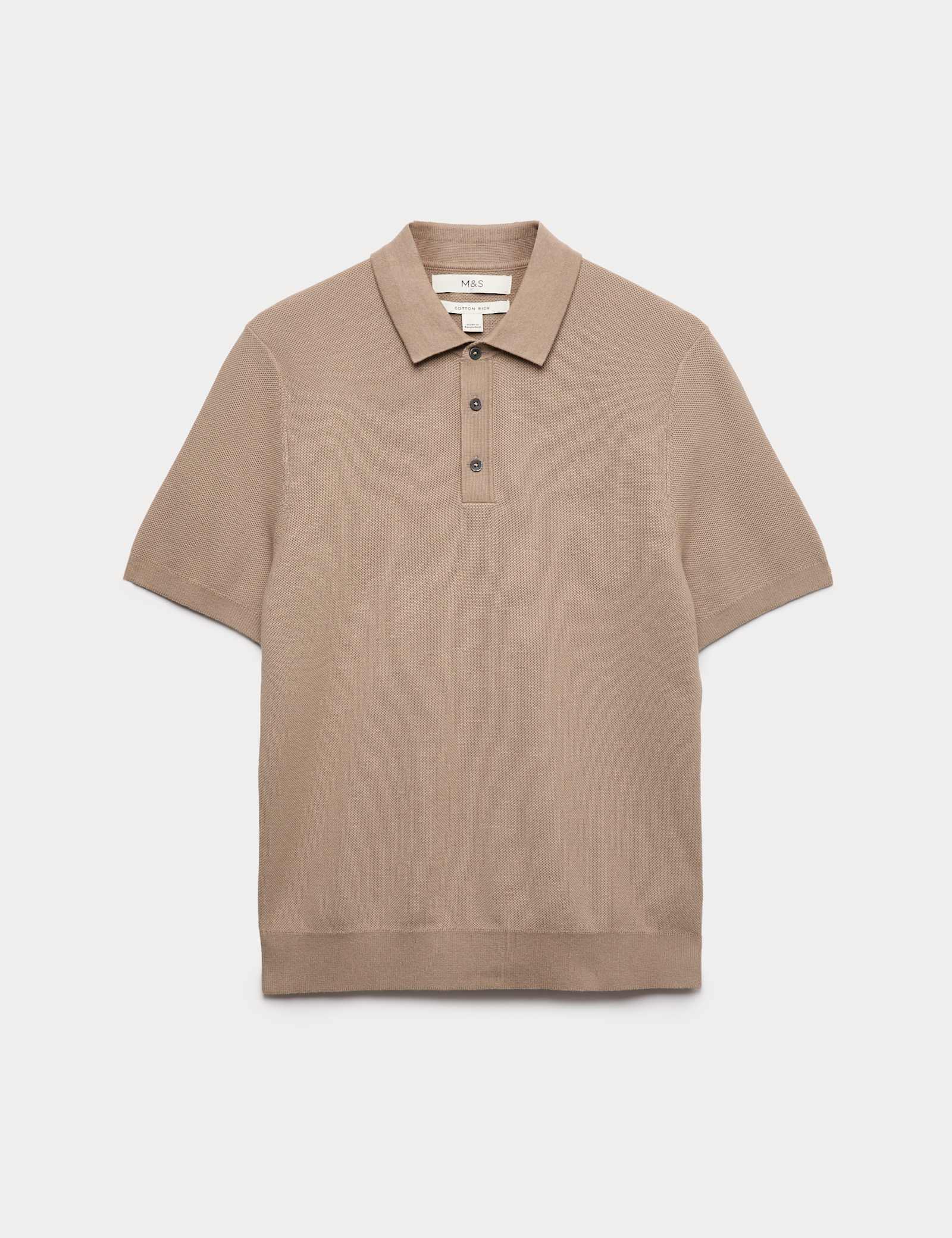 Cotton Rich Regular Fit Knitted Polo Shirt - image 2