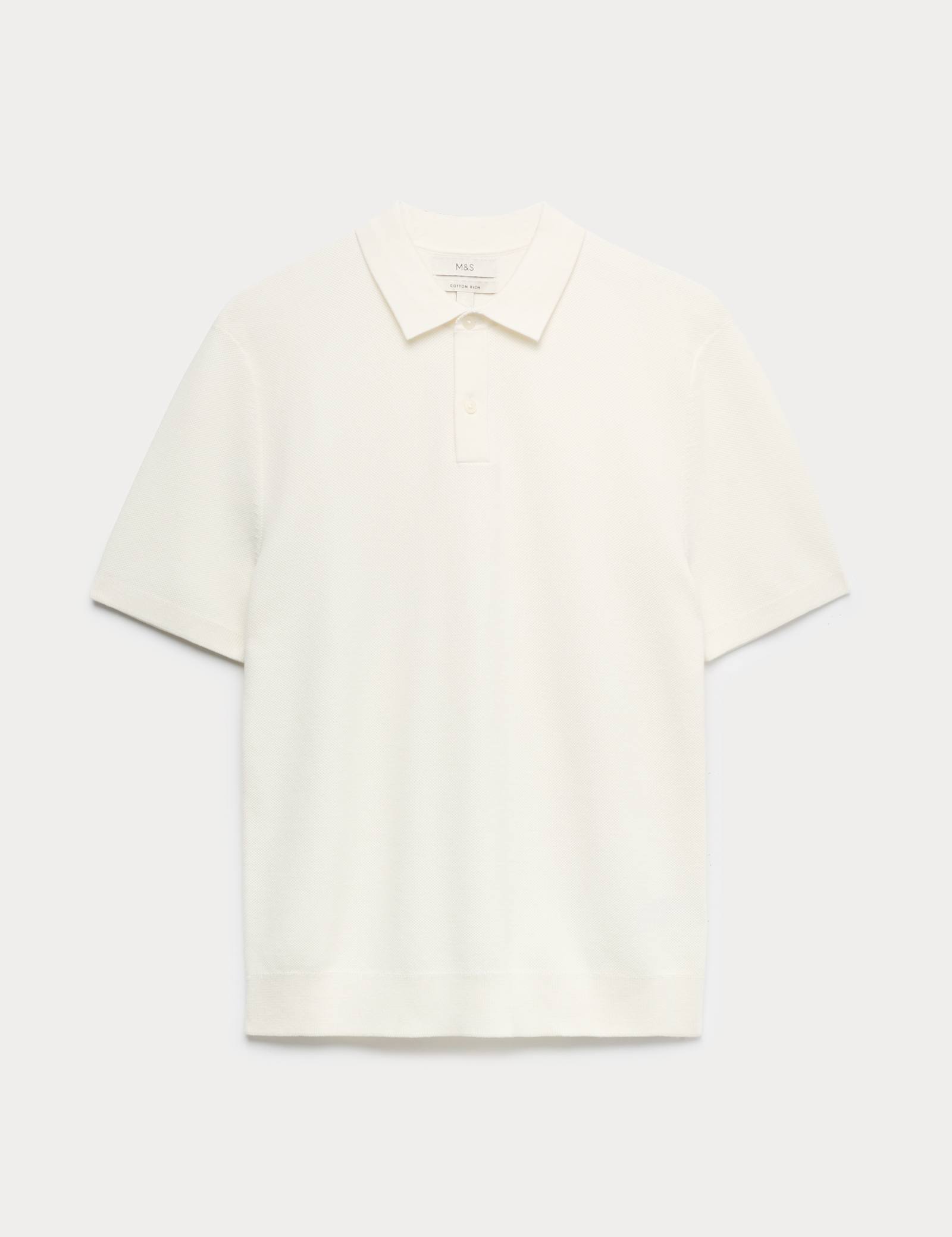 Cotton Rich Slim Fit Knitted Polo Shirt - image 1