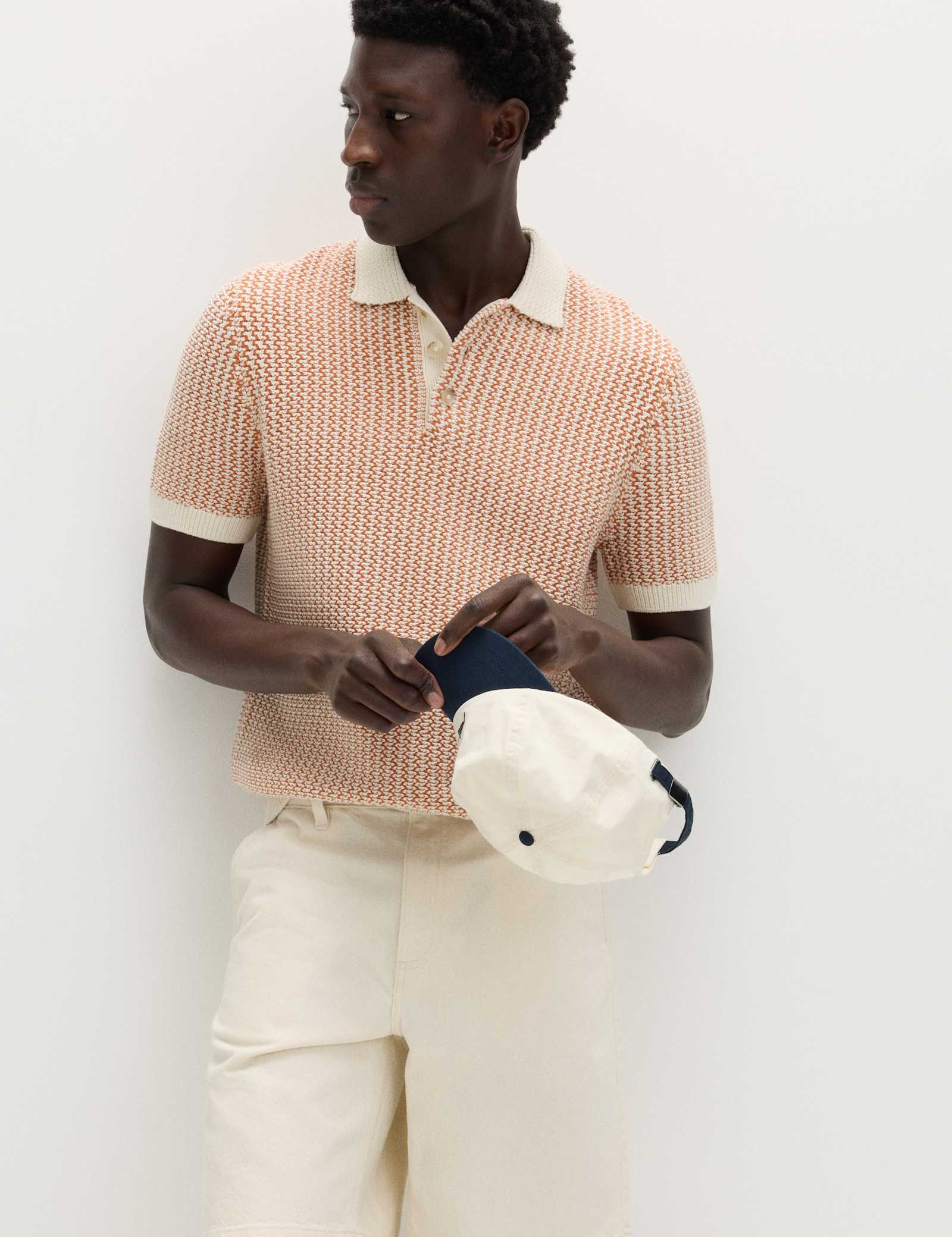 Pure Cotton Textured Knitted Polo Shirt - image 4