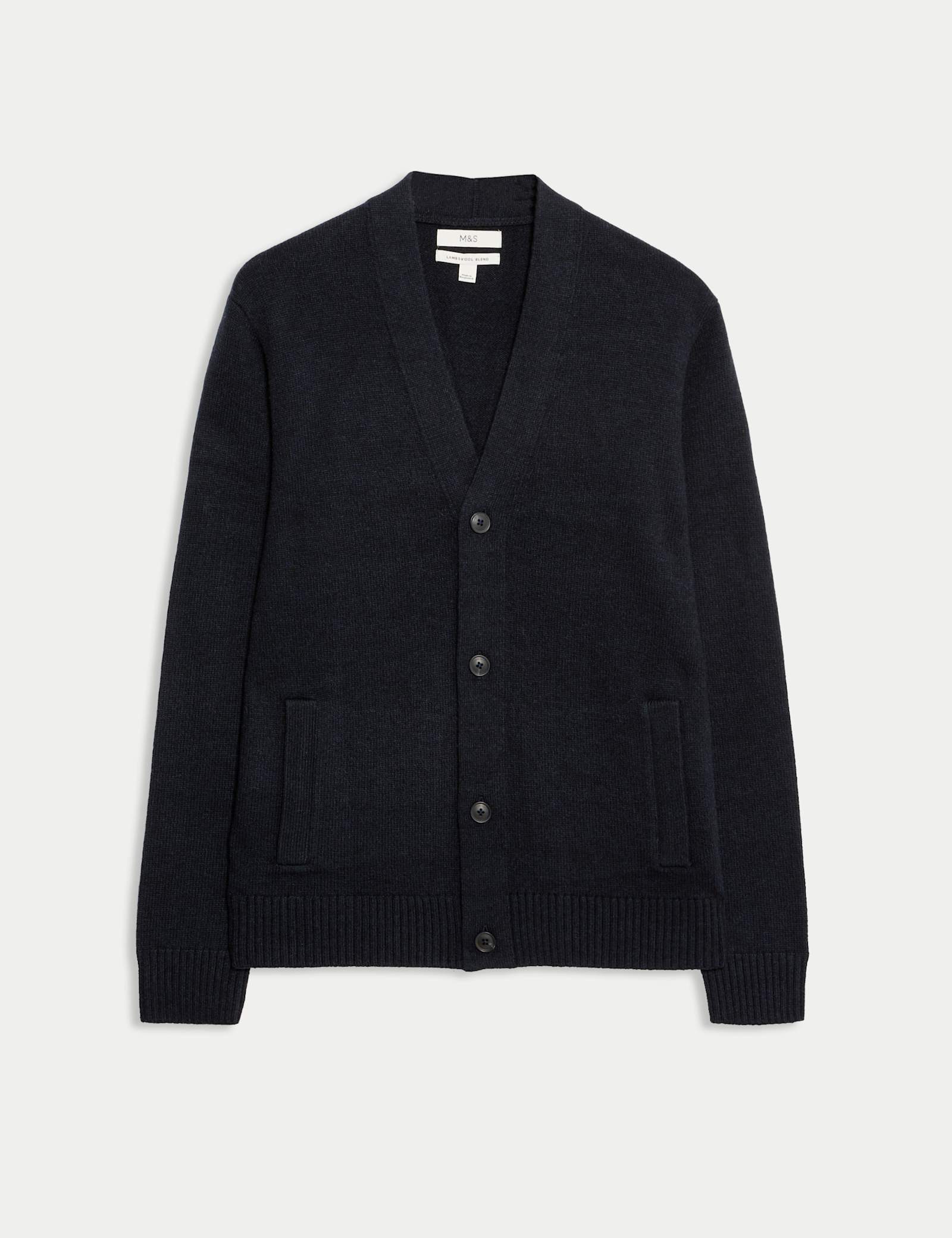 Lambswool Blend V-Neck Cardigan - image 1