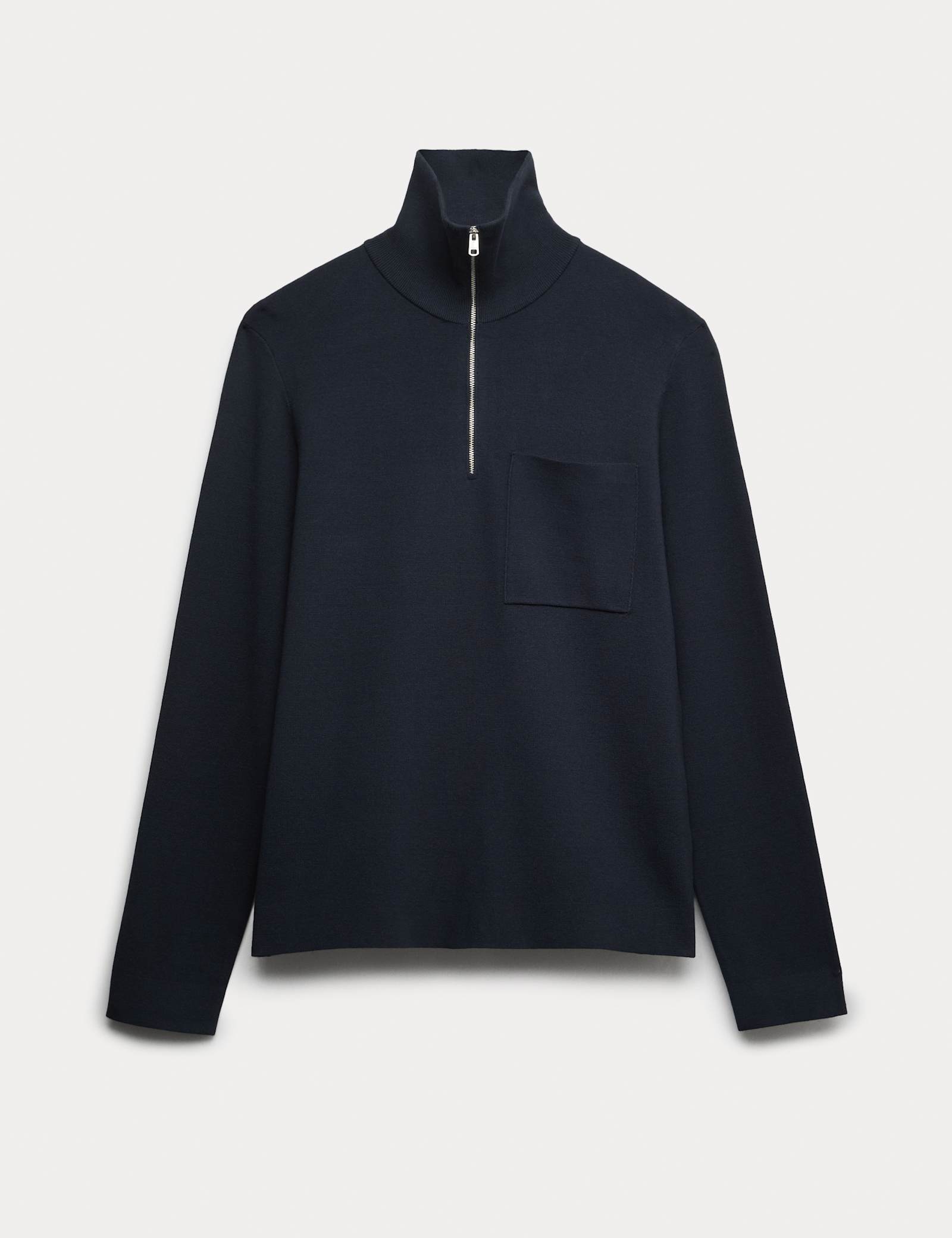Milano-Knit Extended Funnel Neck Half Zip Jumper - image 3