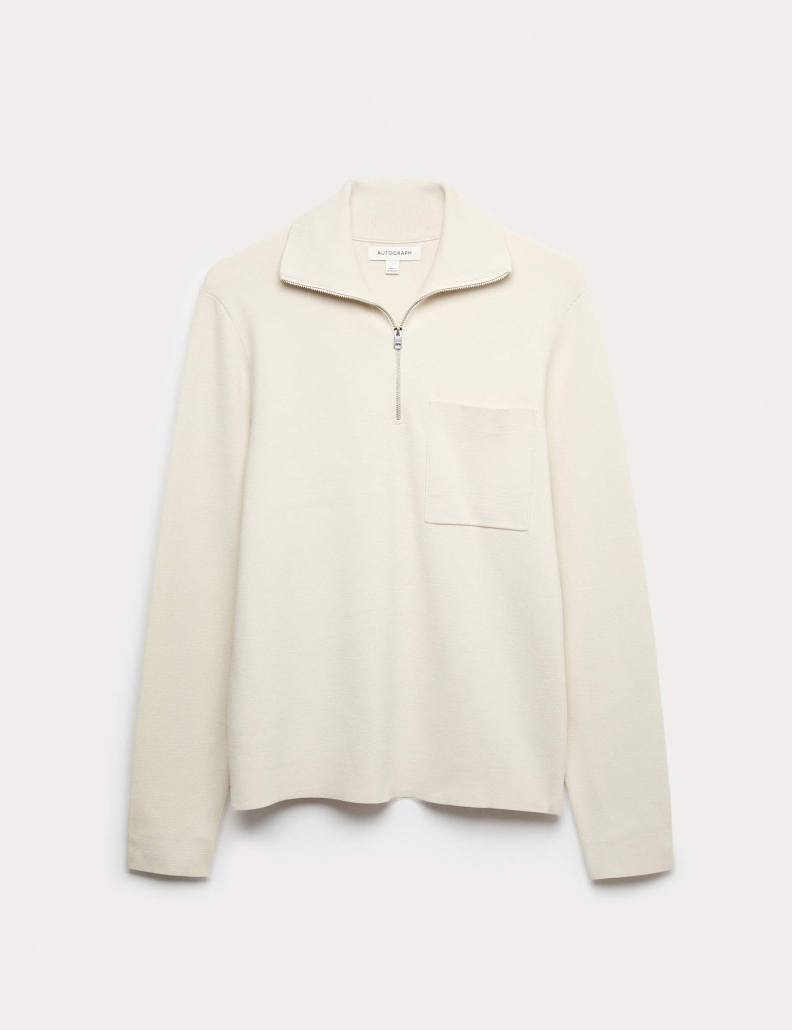 Milano-Knit Extended Funnel Neck Half Zip Jumper - image 1