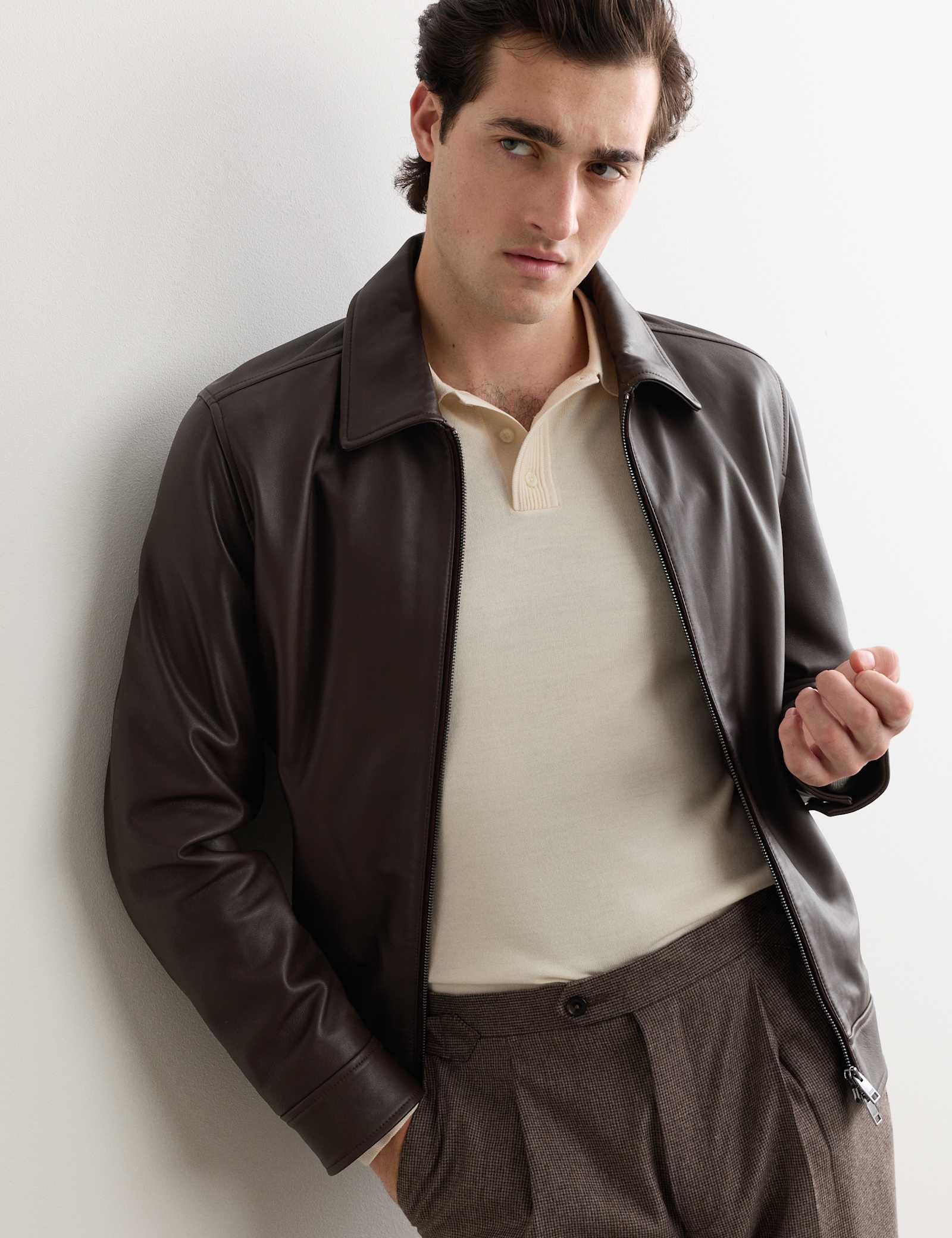 Leather Harrington Jacket - image 2
