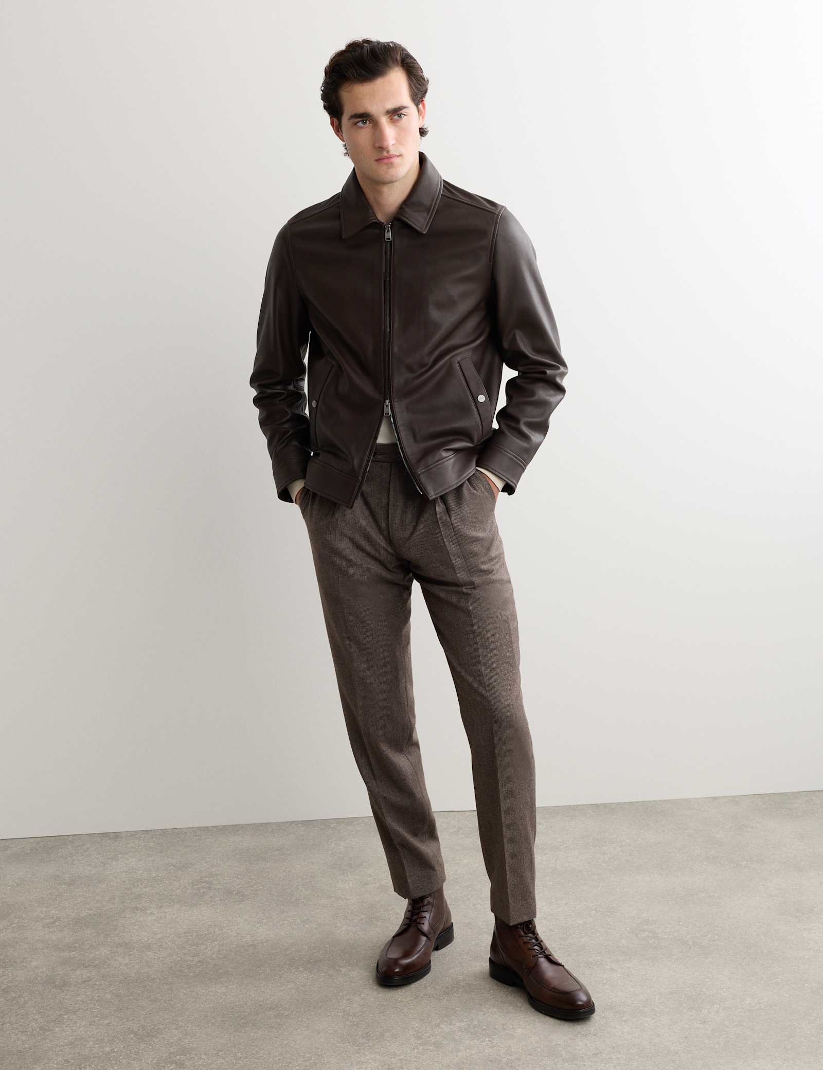Leather Harrington Jacket - image 5