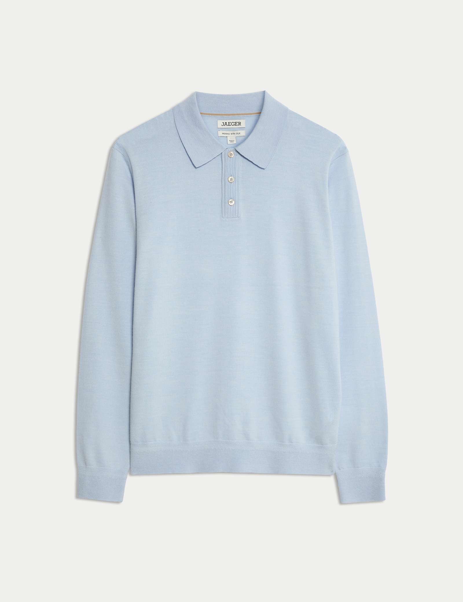 Merino Wool with Silk Knitted Polo Shirt - image 4