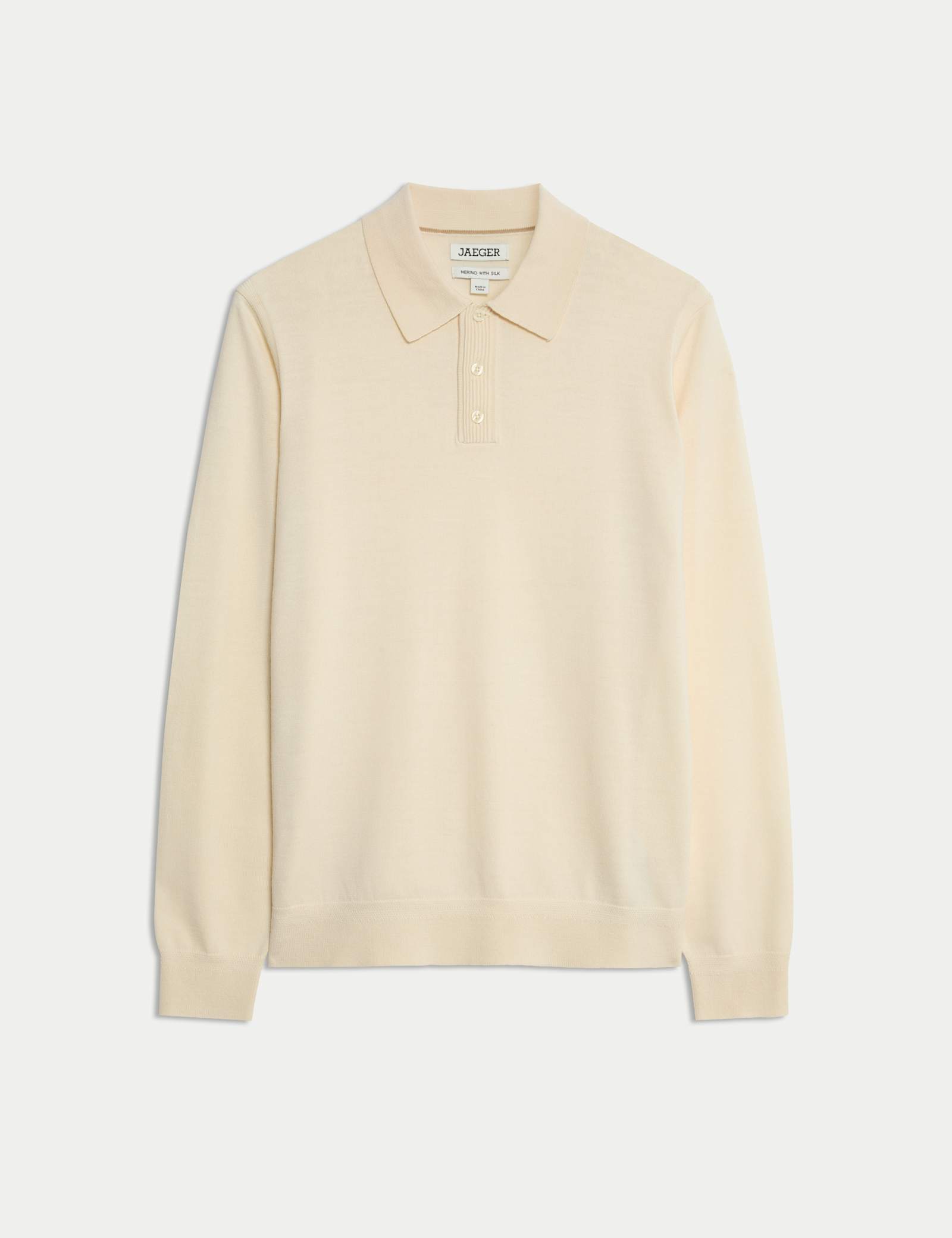 Merino Wool with Silk Knitted Polo Shirt - image 2