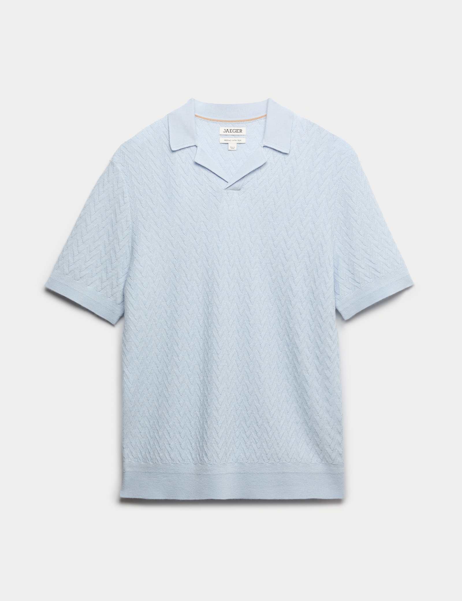 Merino Wool with Silk Knitted Polo Shirt - image 3