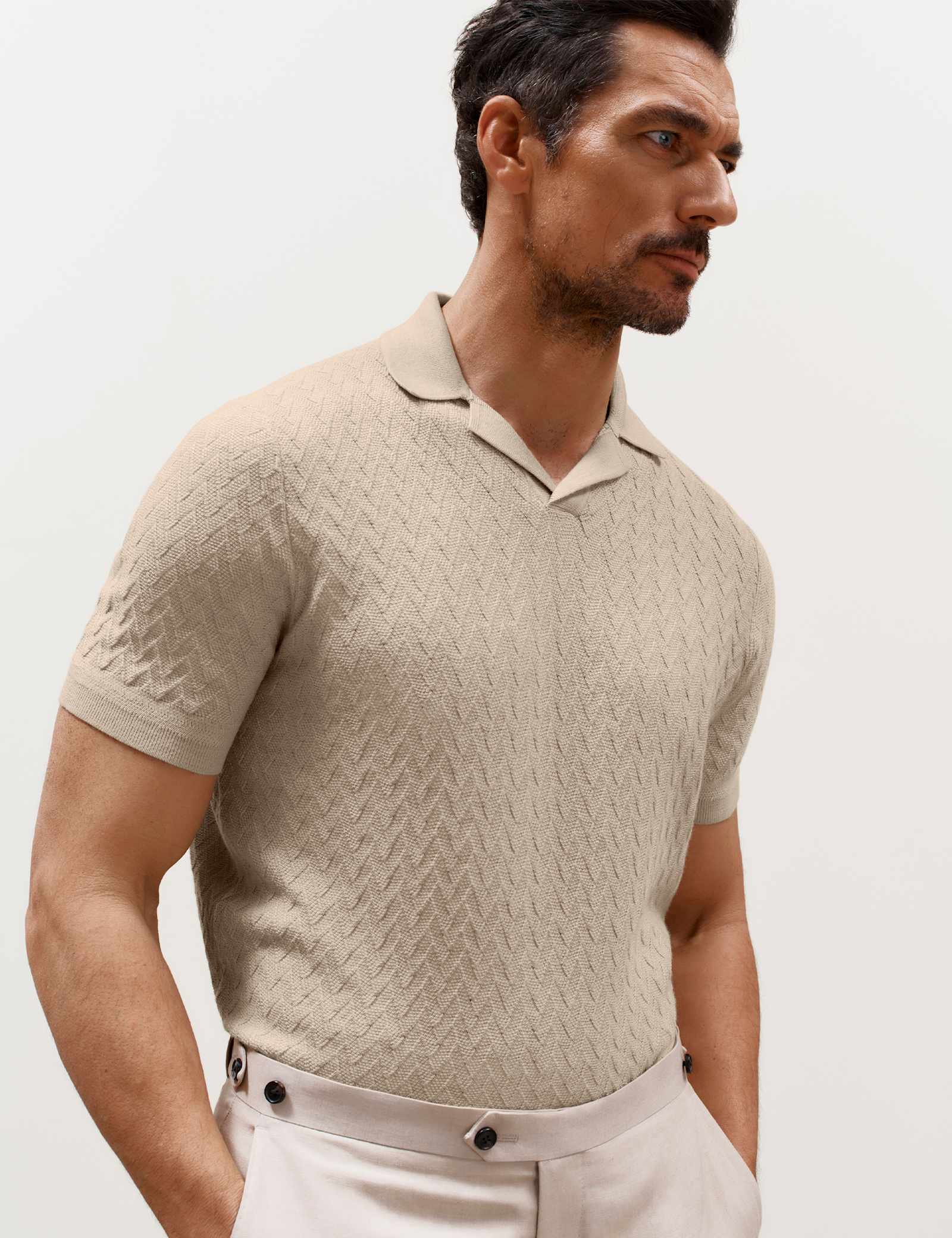 Merino Wool with Silk Knitted Polo Shirt - image 5