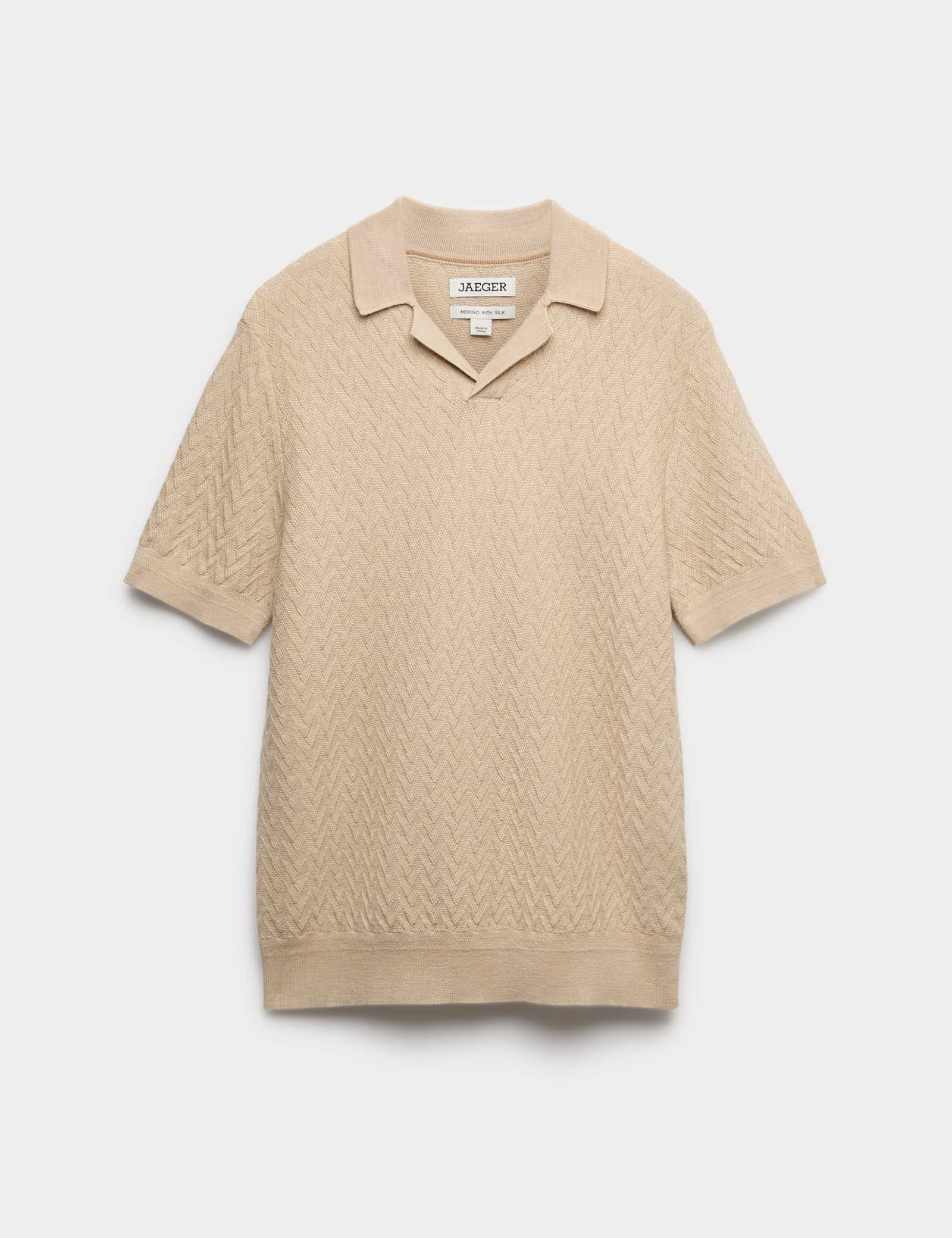 Merino Wool with Silk Knitted Polo Shirt - image 2