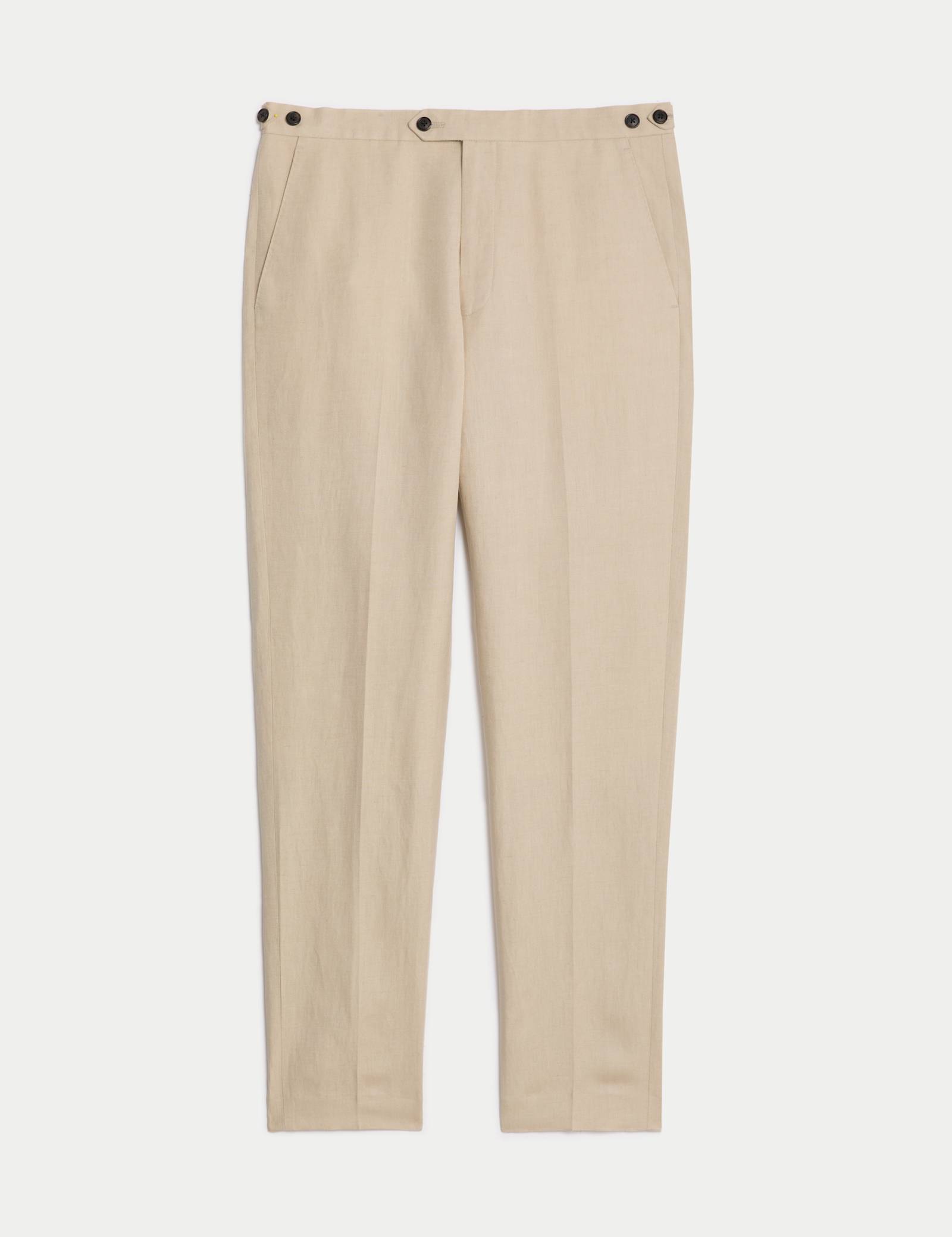 Tailored Fit Italian Silk & Linen Suit Trousers - image 1