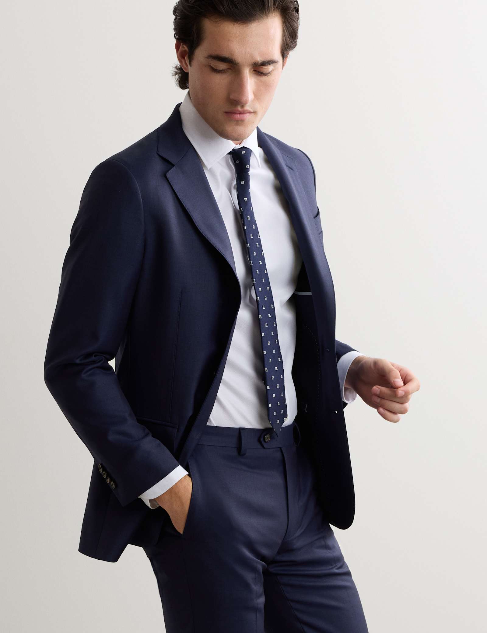 Tailored Fit Italian Wool Sharkskin Jacket - image 2
